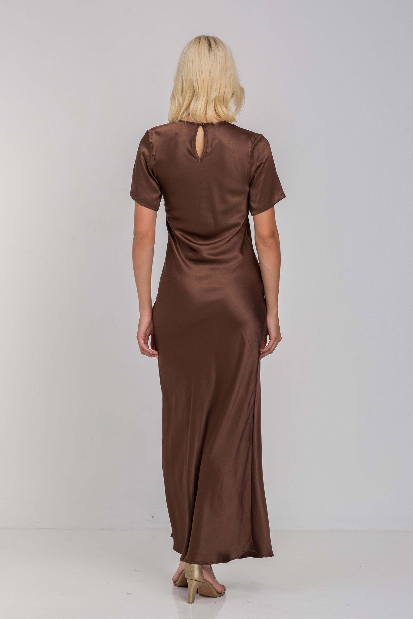 Falling In Love Sleeved Dress - Chocolate