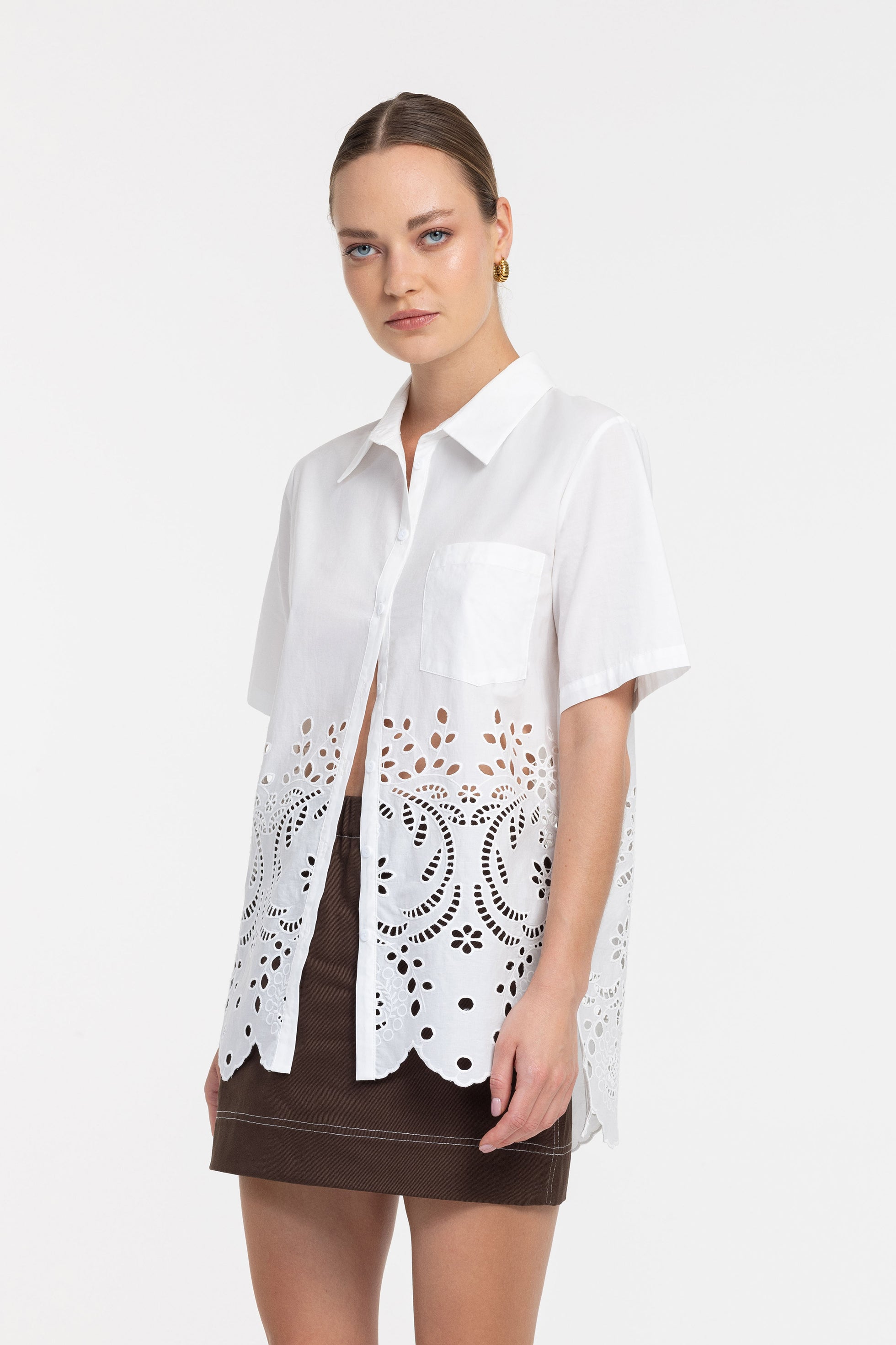 Felix Shirt - White Anglaise