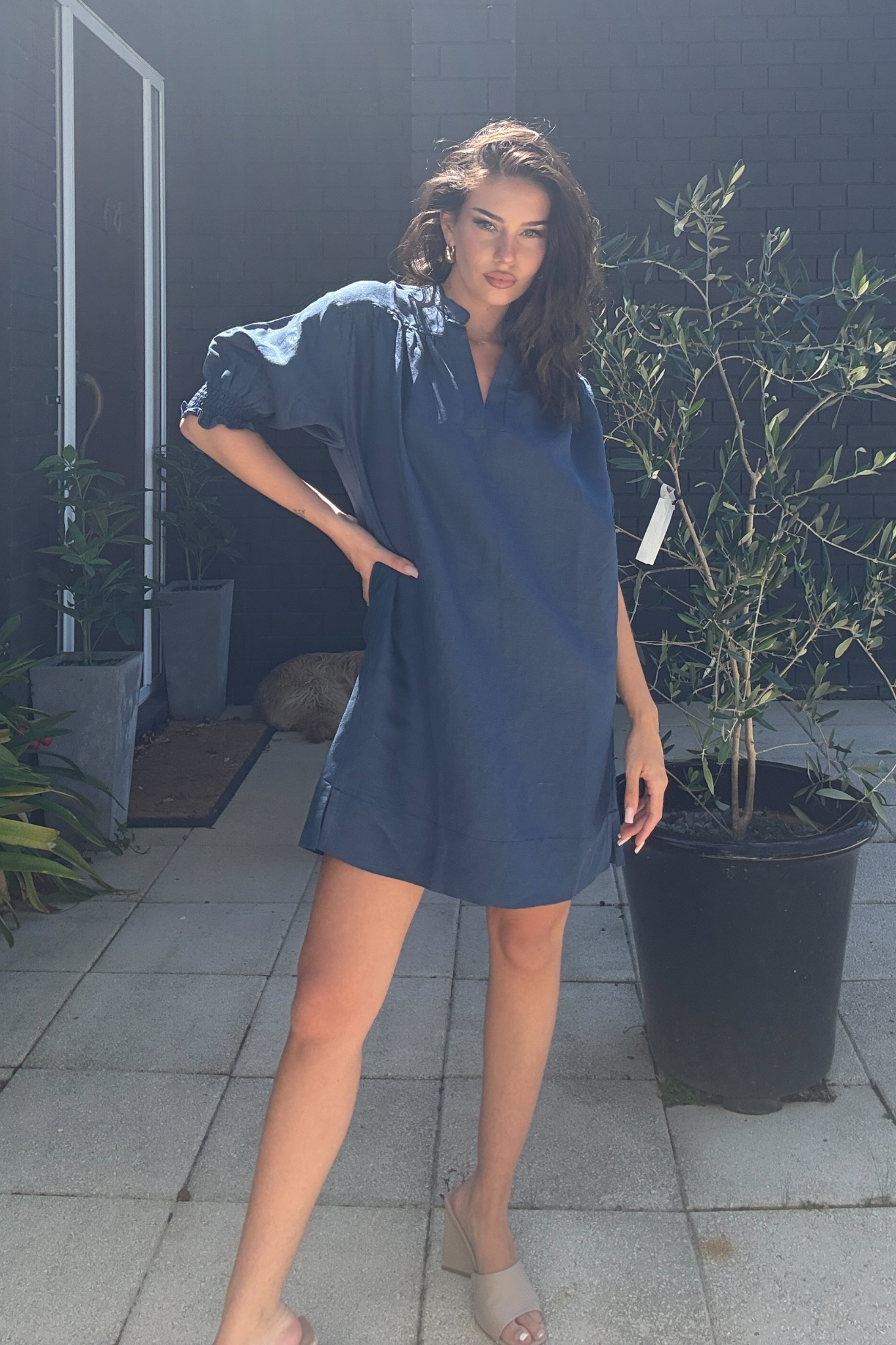 First Spark Dress - Denim Blue