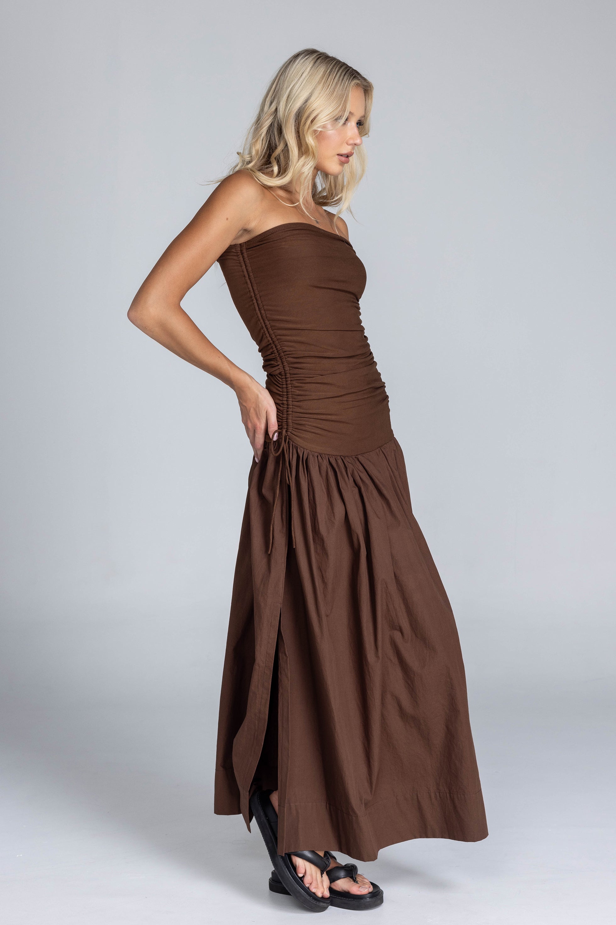 Flickering Hearts Dress - Chocolate