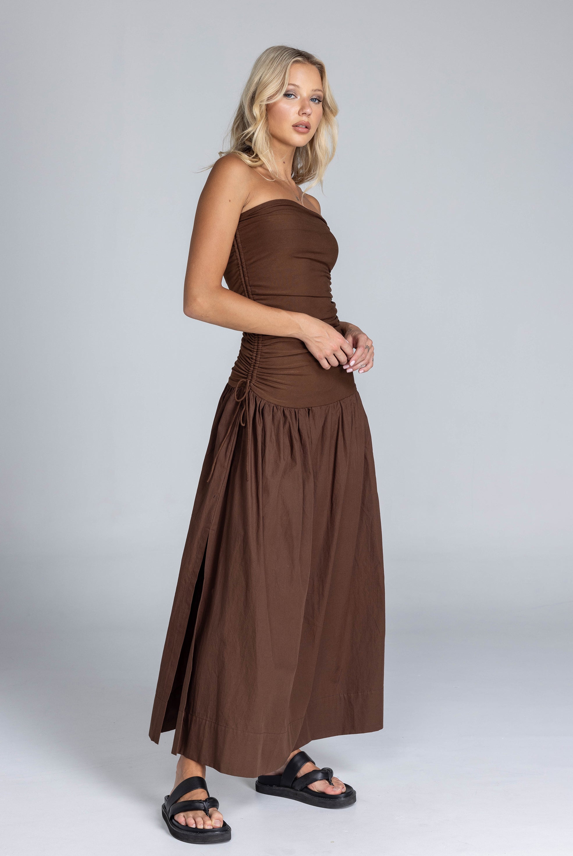 Flickering Hearts Dress - Chocolate