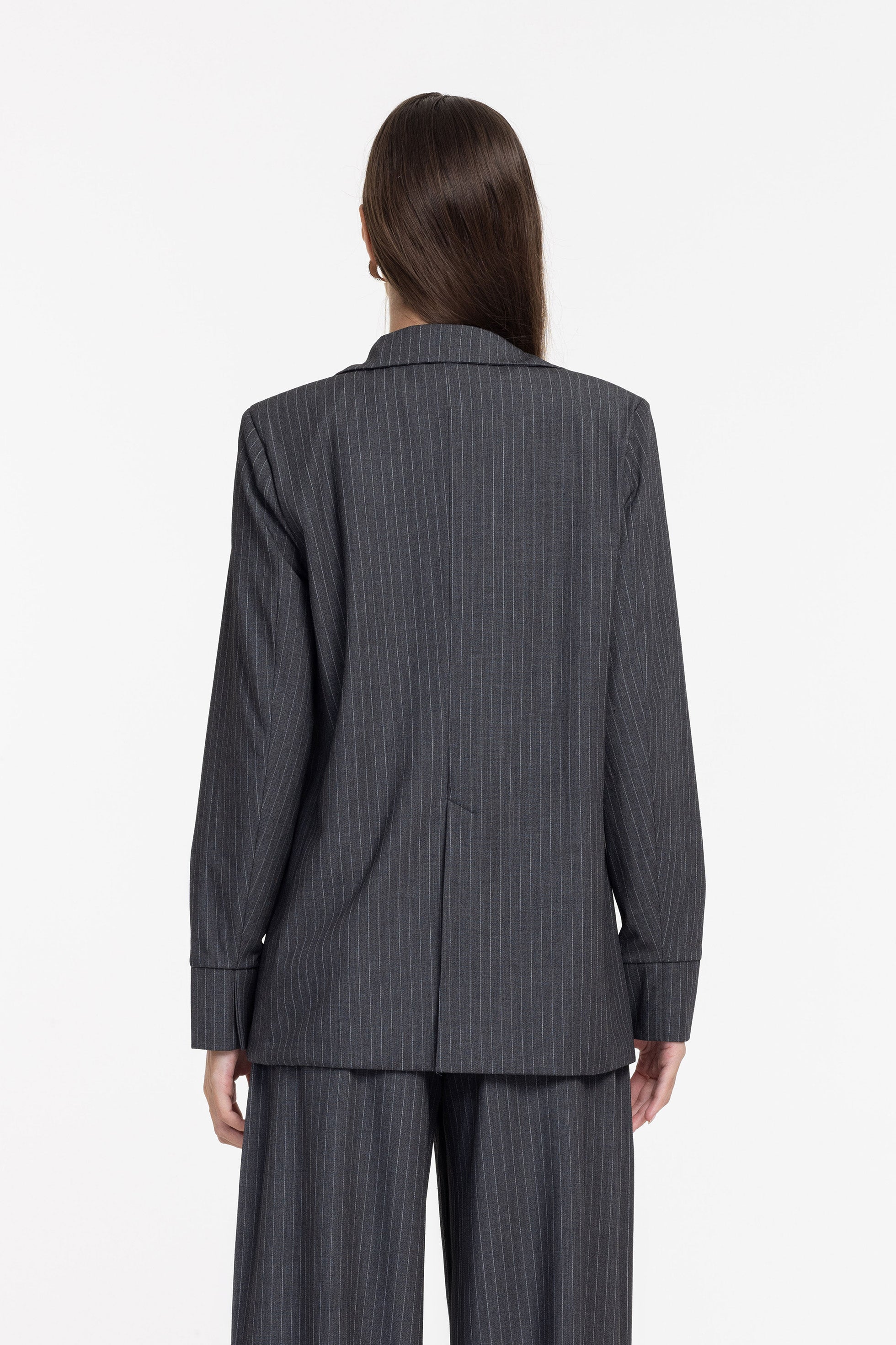 Forever Mine Jacket - Grey Pinstripe