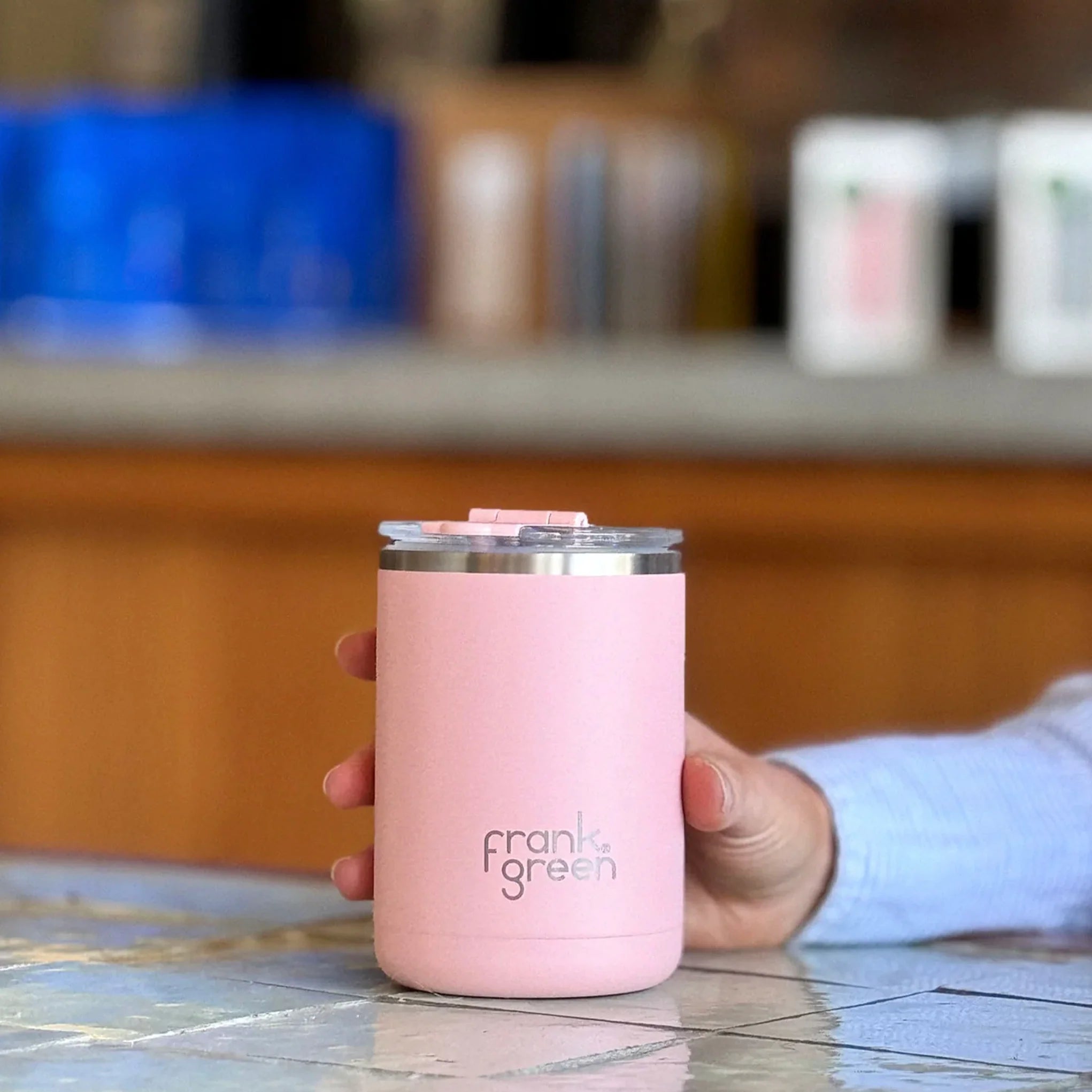 Frank Green - 12oz Ceramic Coffee Cup with Hinged Lid - Blush