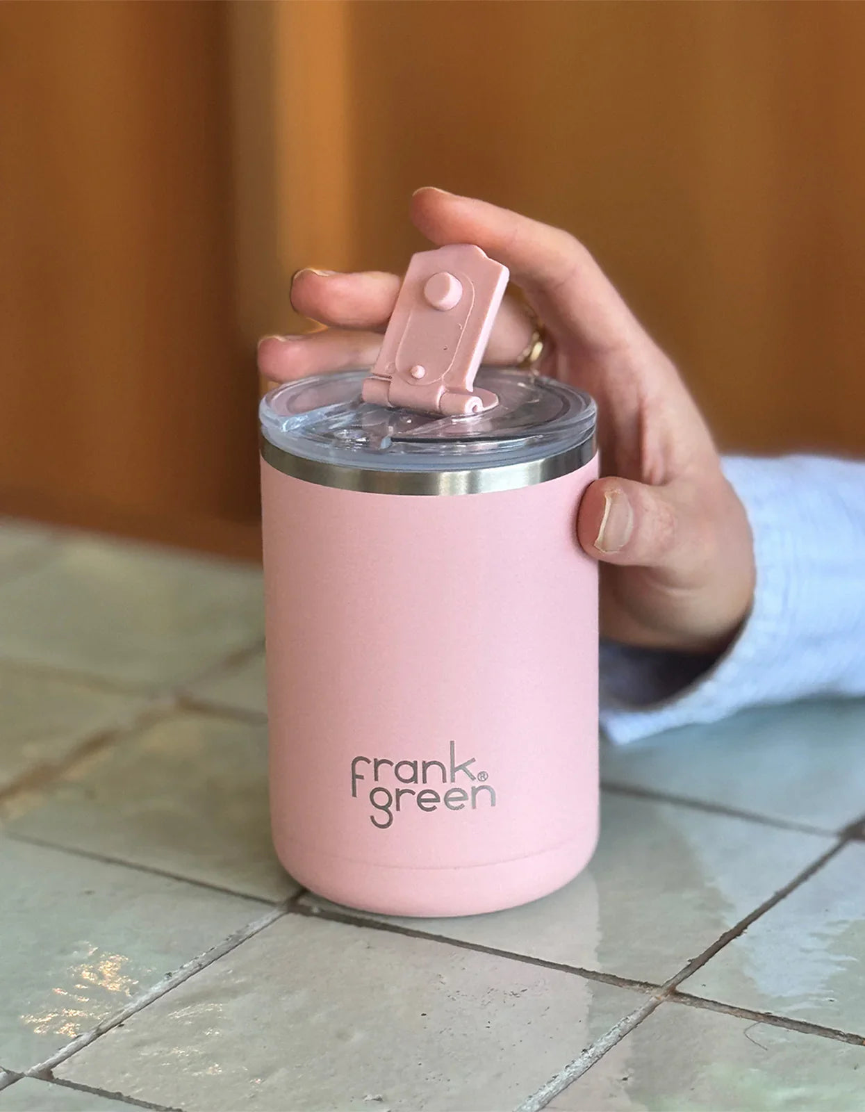 Frank Green - 12oz Ceramic Coffee Cup with Hinged Lid - Blush