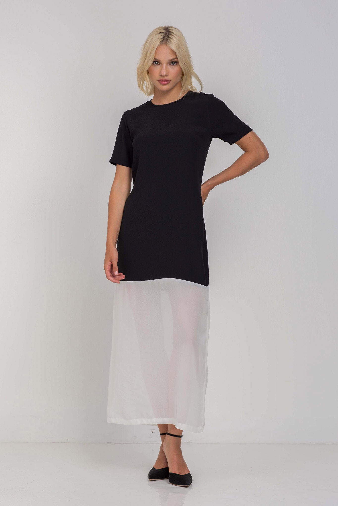 Fused Hearts Dress - Black / Ivory