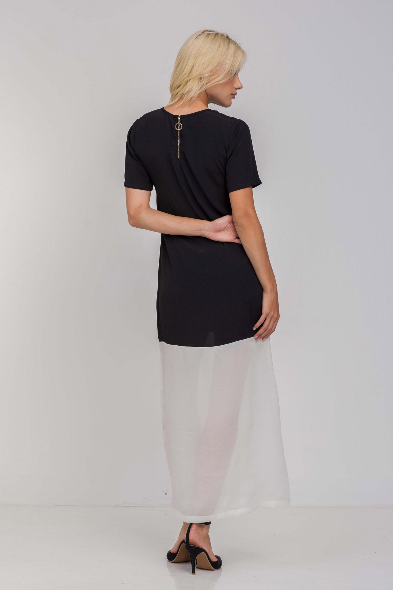 Fused Hearts Dress - Black / Ivory