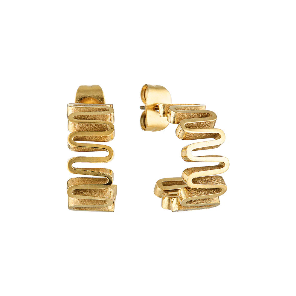 GIMME - Leigh Wavy Gold Hoops