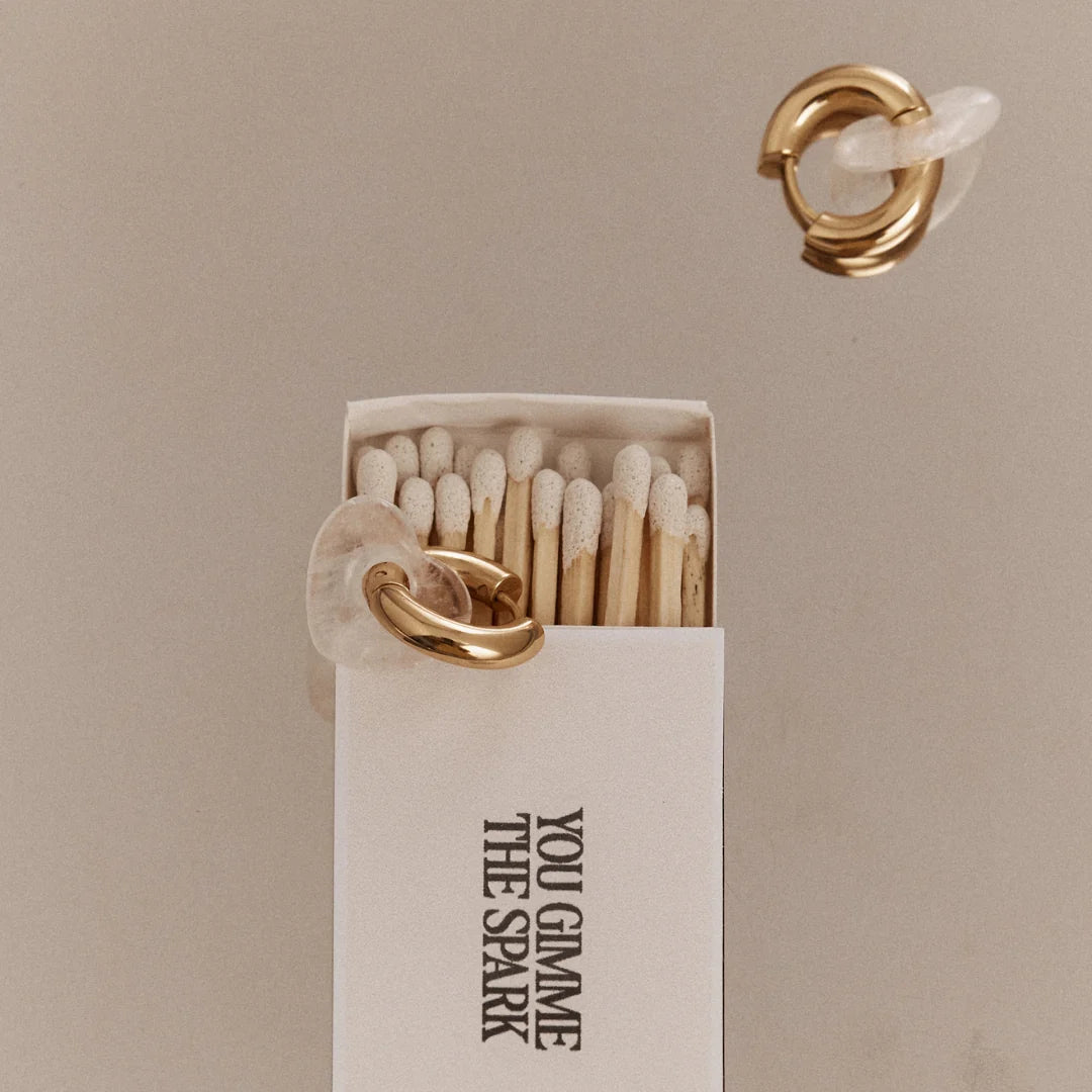 GIMME - Natural Stone Heart - Clear Quartz (charm only)