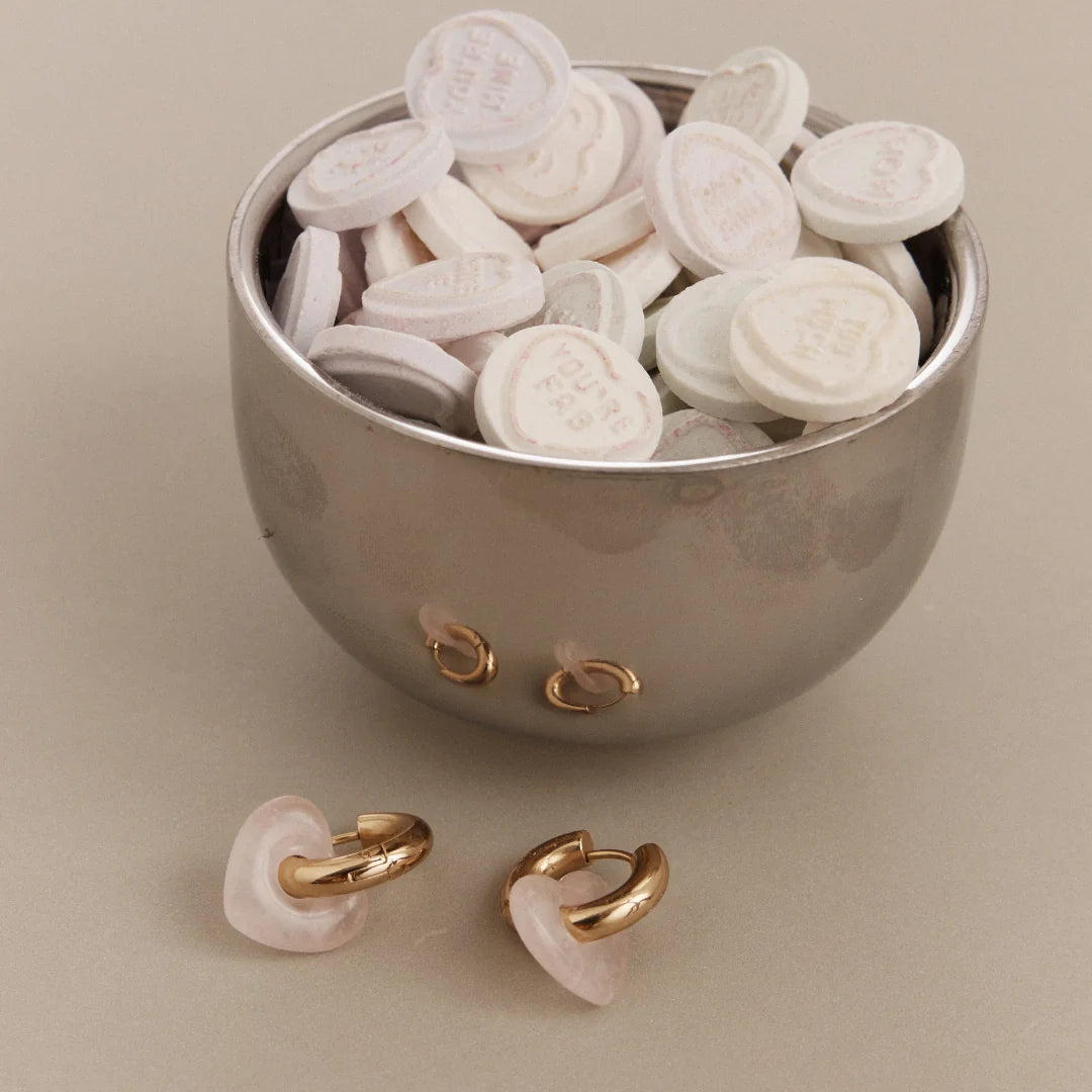 GIMME - Natural Stone Heart - Rose Quartz (charm only)