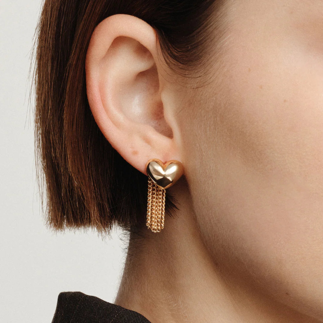 GIMME - Paris Puffed Heart Earrings - Gold