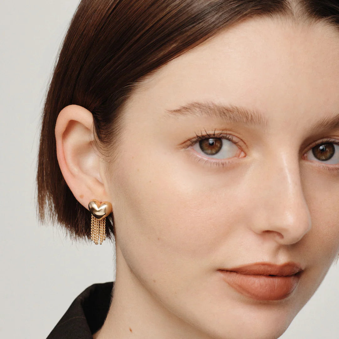 GIMME - Paris Puffed Heart Earrings - Gold