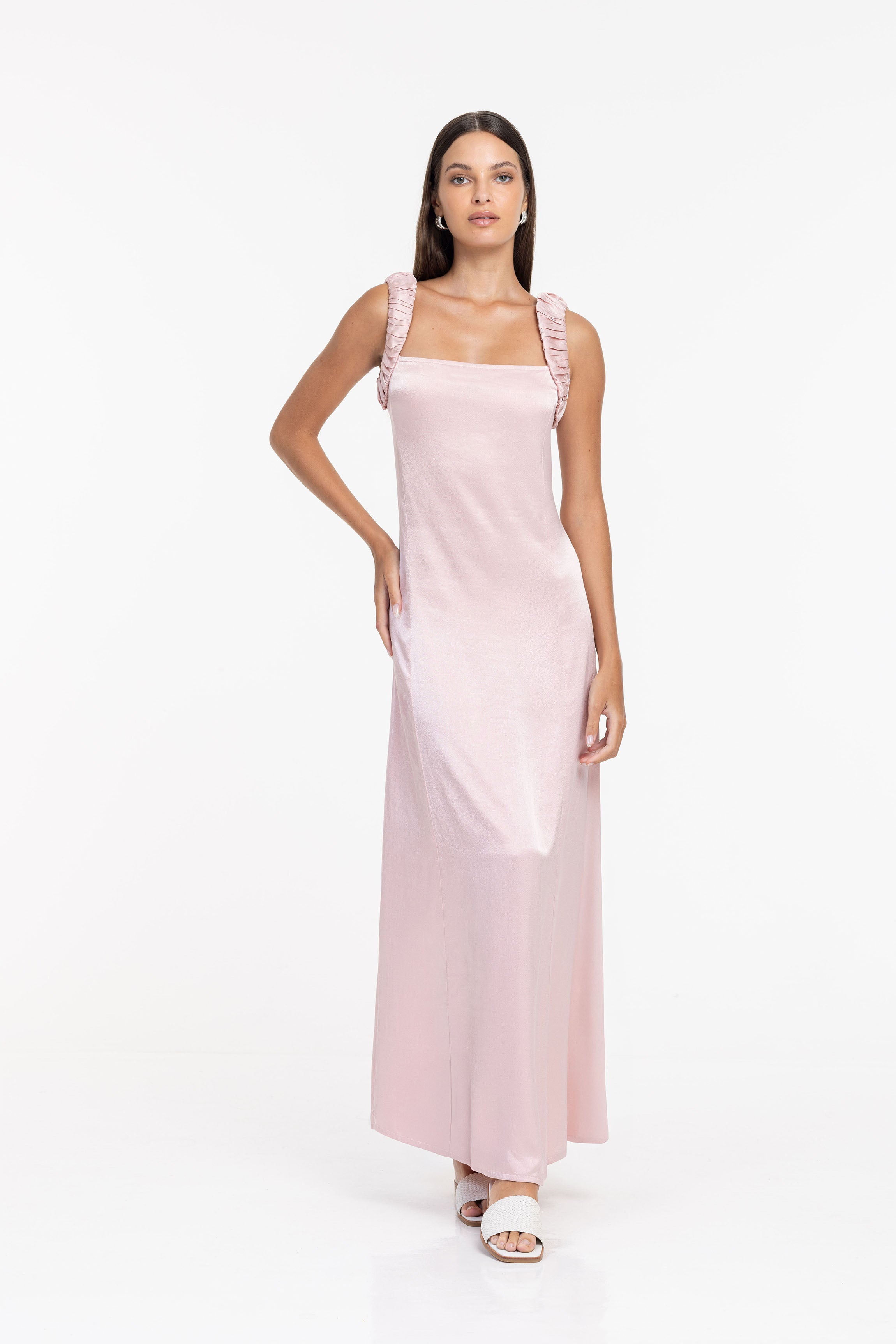 Gathered Whispers Dress - Tania Pink