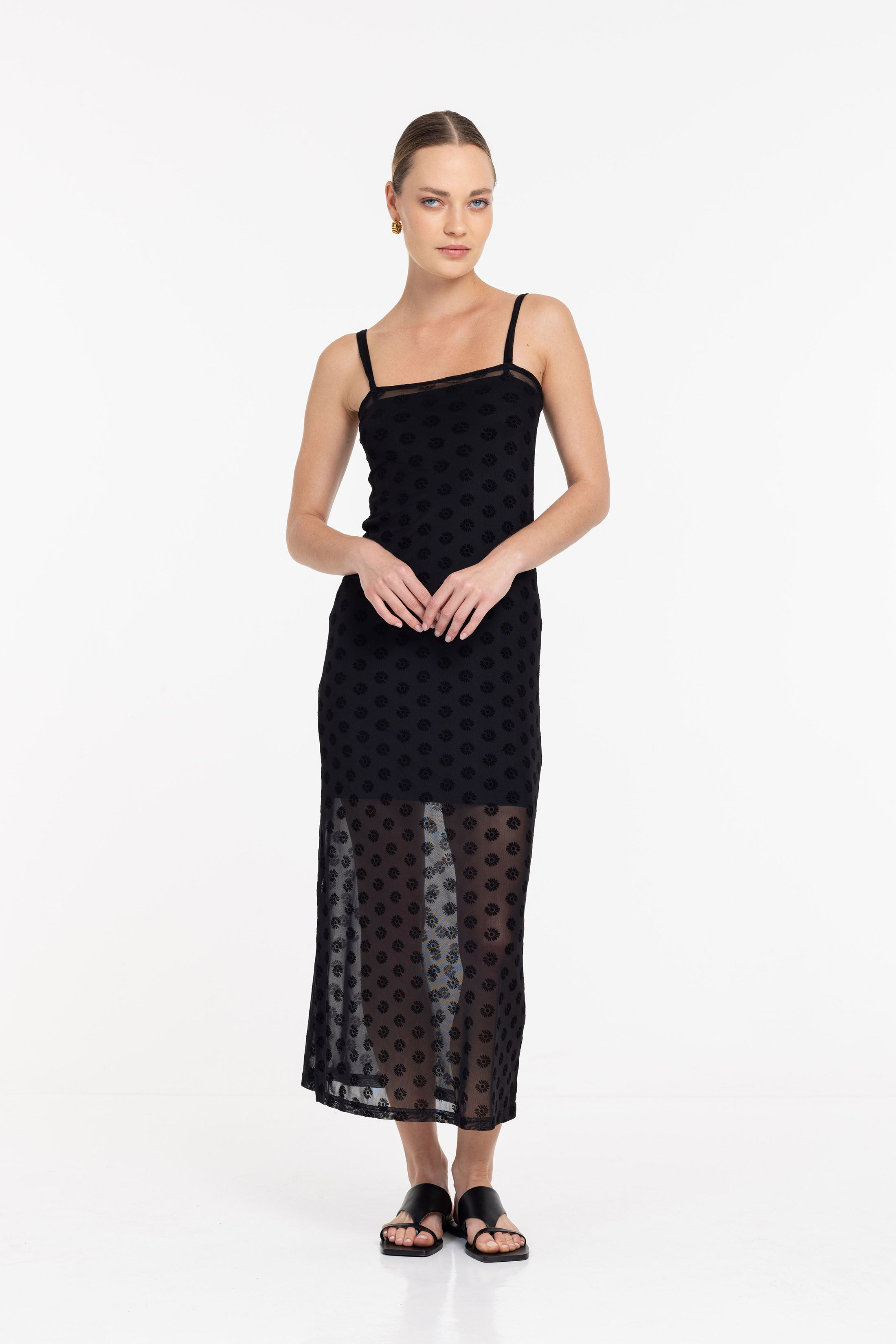 Gigi Bandeau Dress - Black Daisy - PRE-ORDER