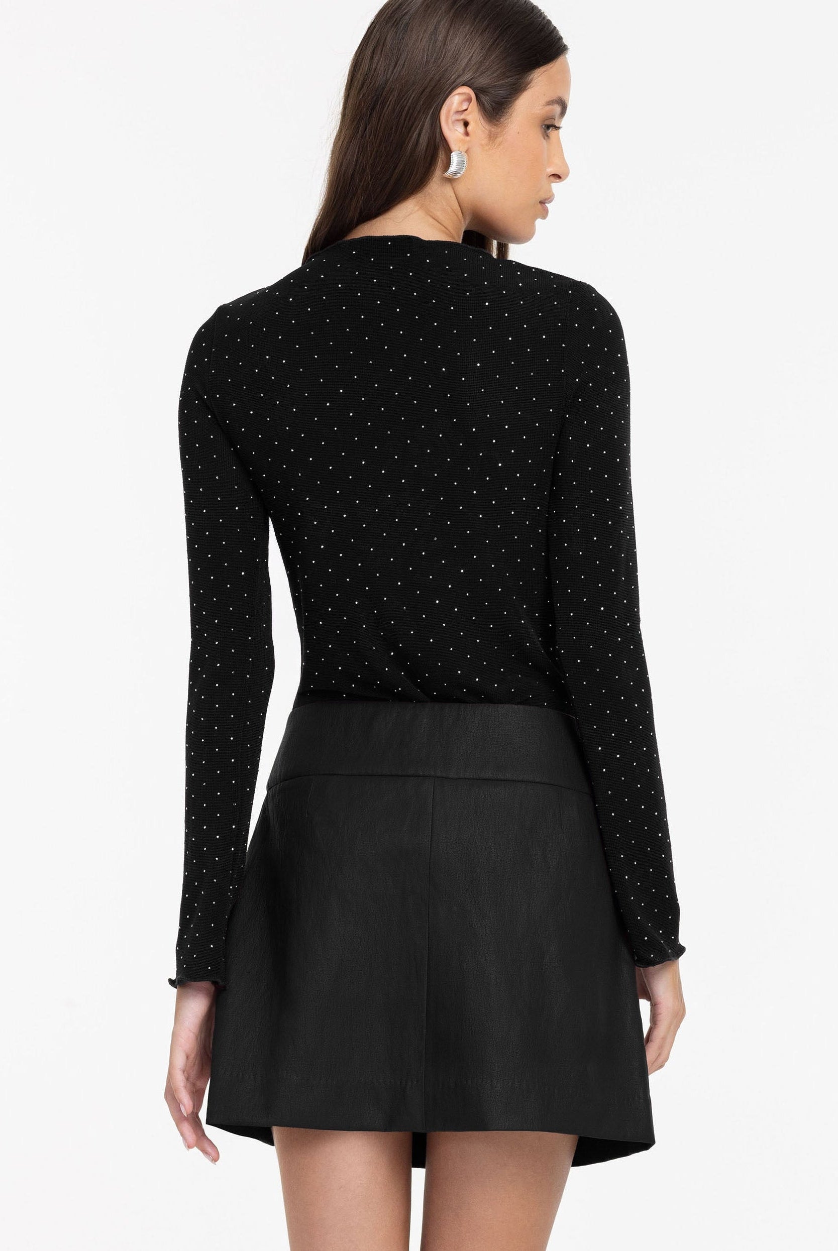 PRE-ORDER Gigi Top - Black with Silver Diamantés