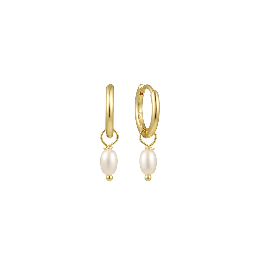 Gimme - Pearl Drop Huggies - Gold