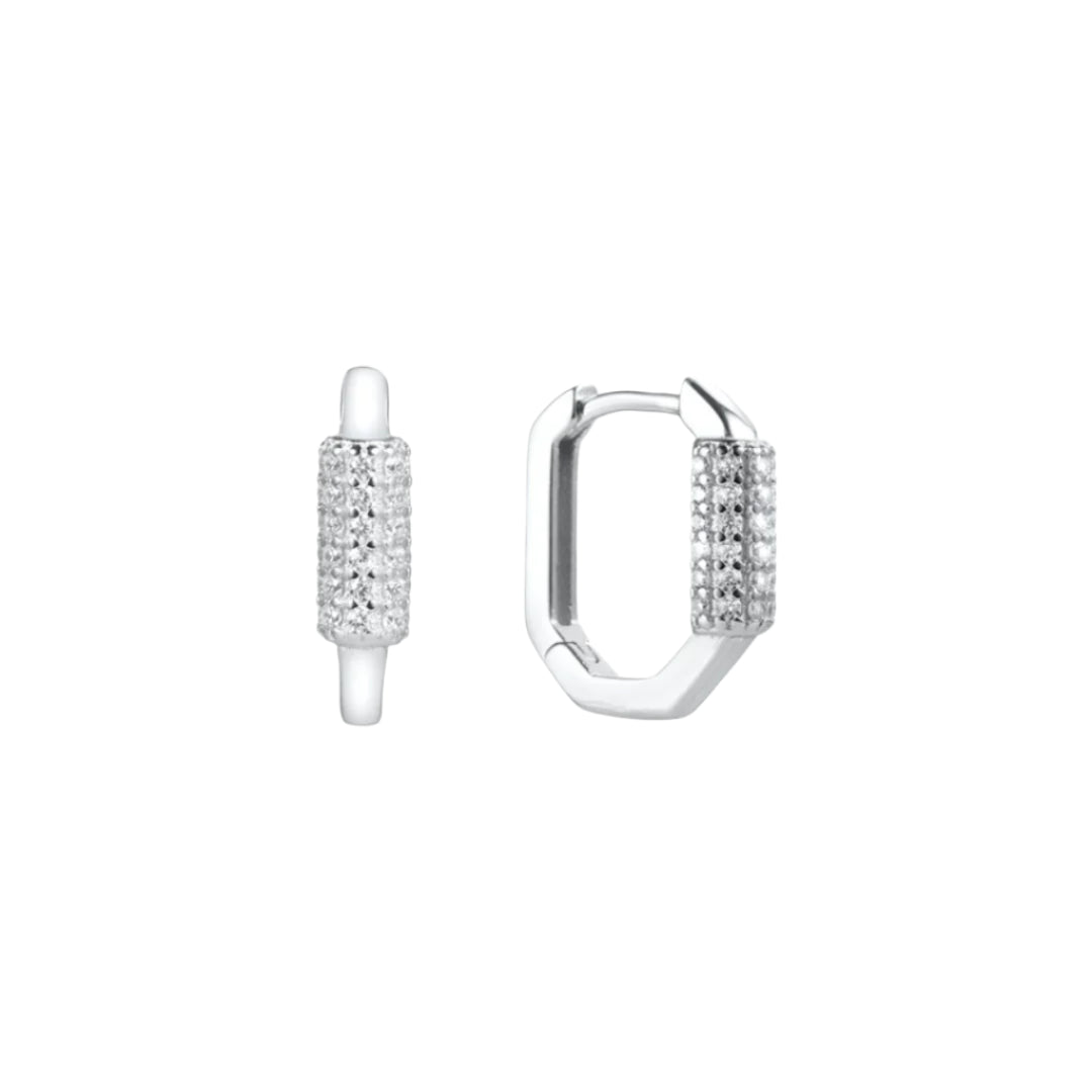 Gimme - Rhinestone Silver Huggies