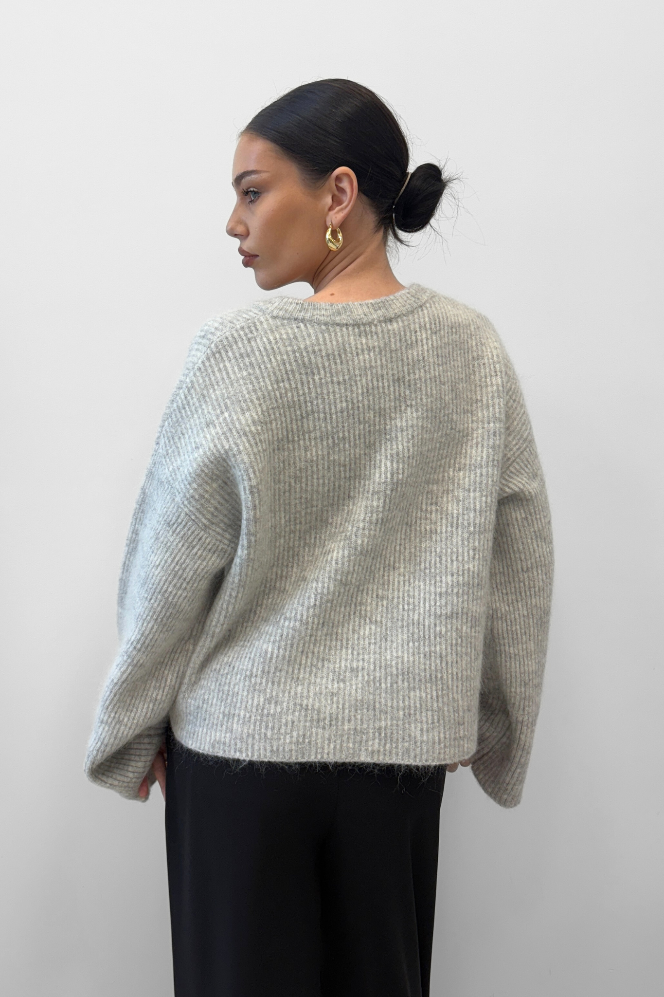Glow For Me Cardi - Light Grey Marle