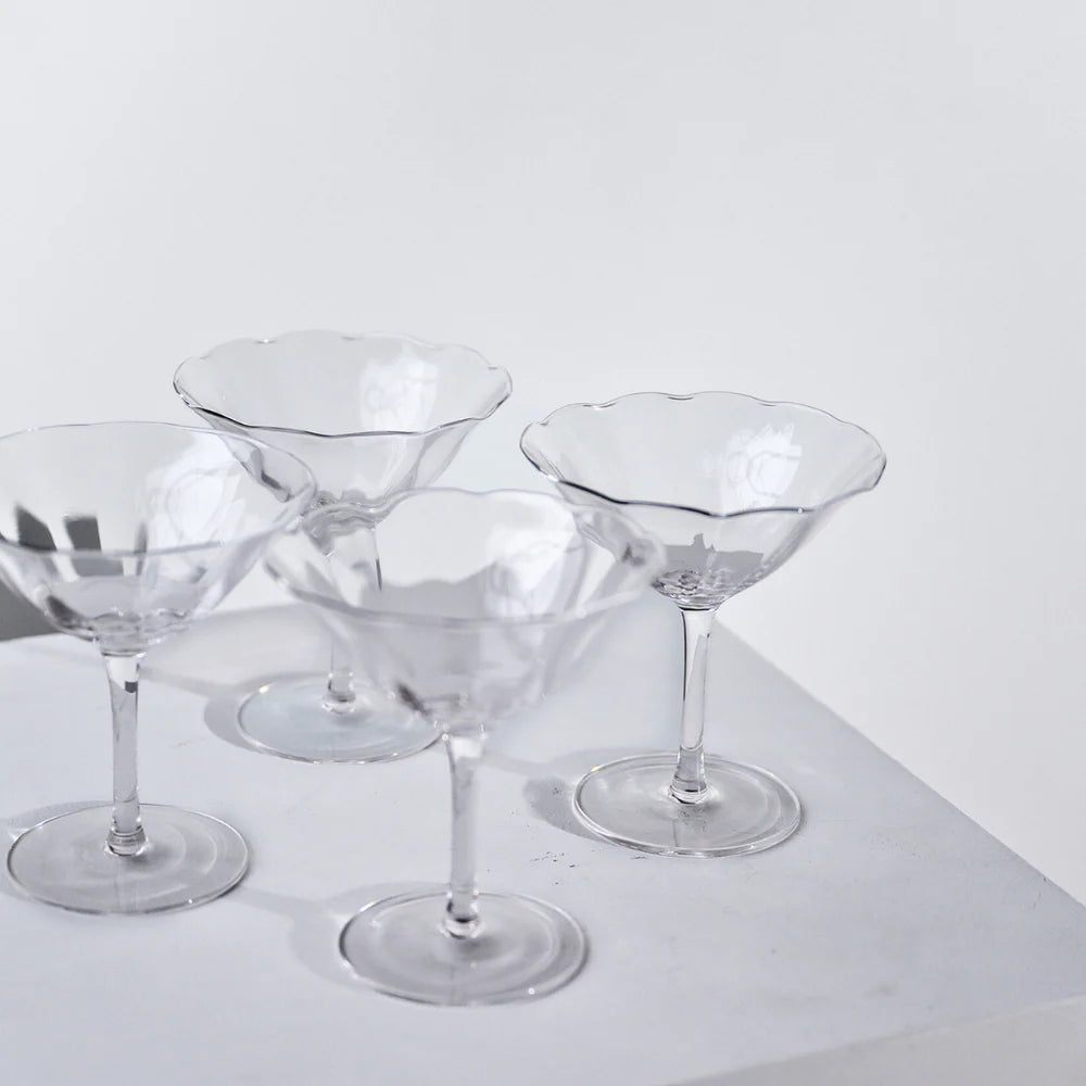 Home Lab - Fleur Cocktail Coupe - Set of 4 Clear