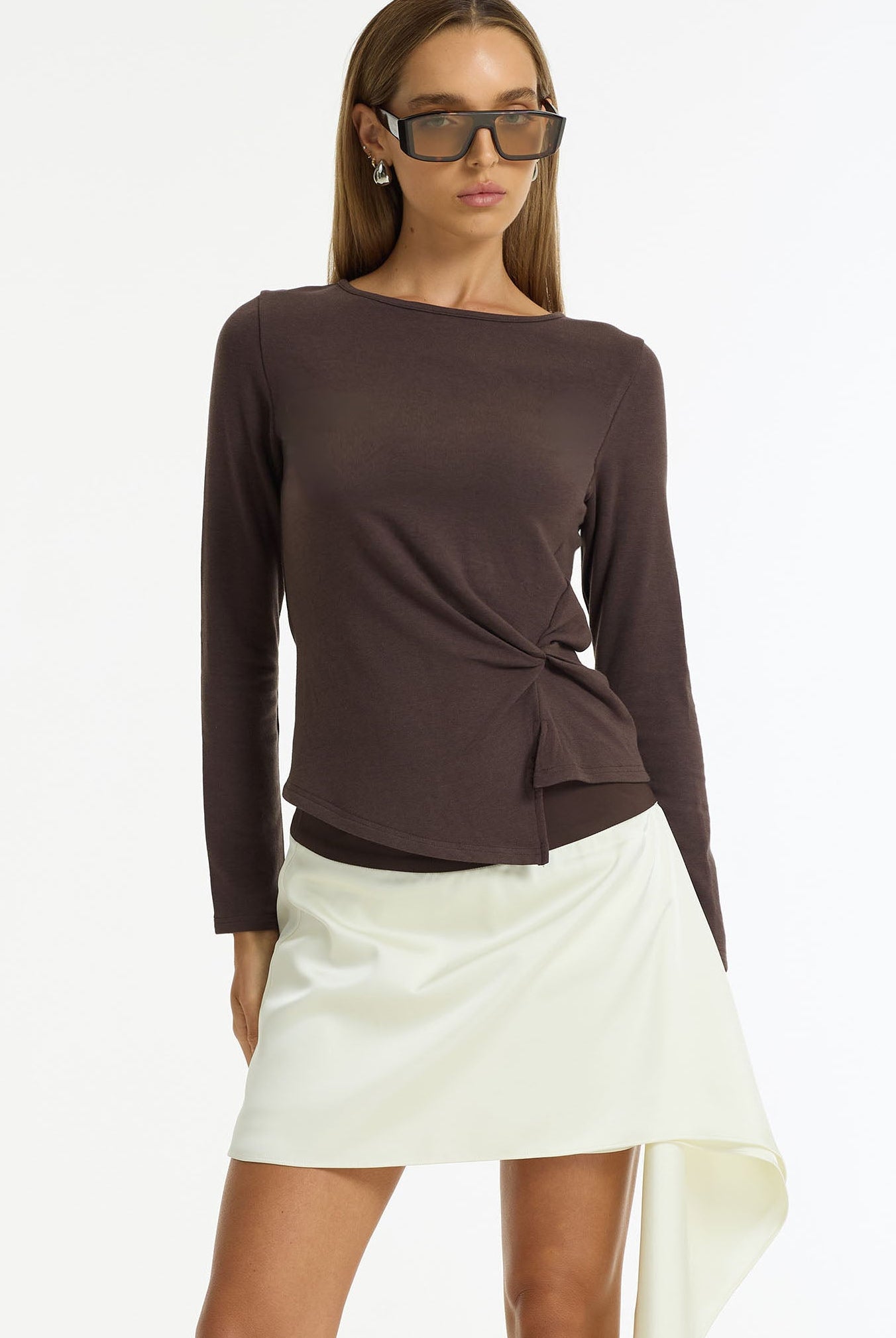 PRE-ORDER In Motion Top - Charcoal Brown