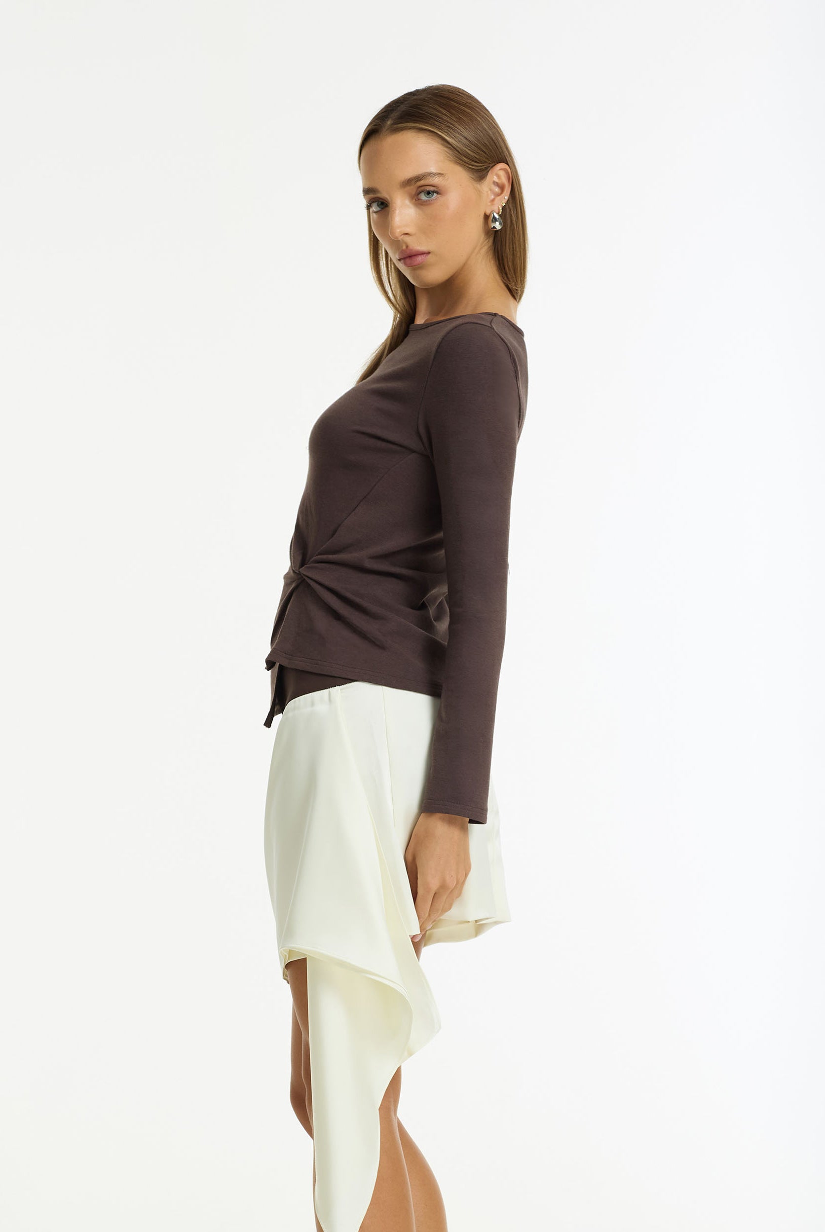 PRE-ORDER In Motion Top - Charcoal Brown