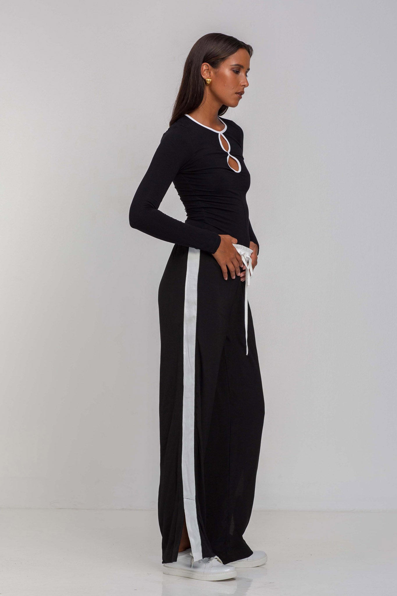 Diego Pant - Black with White Contrast