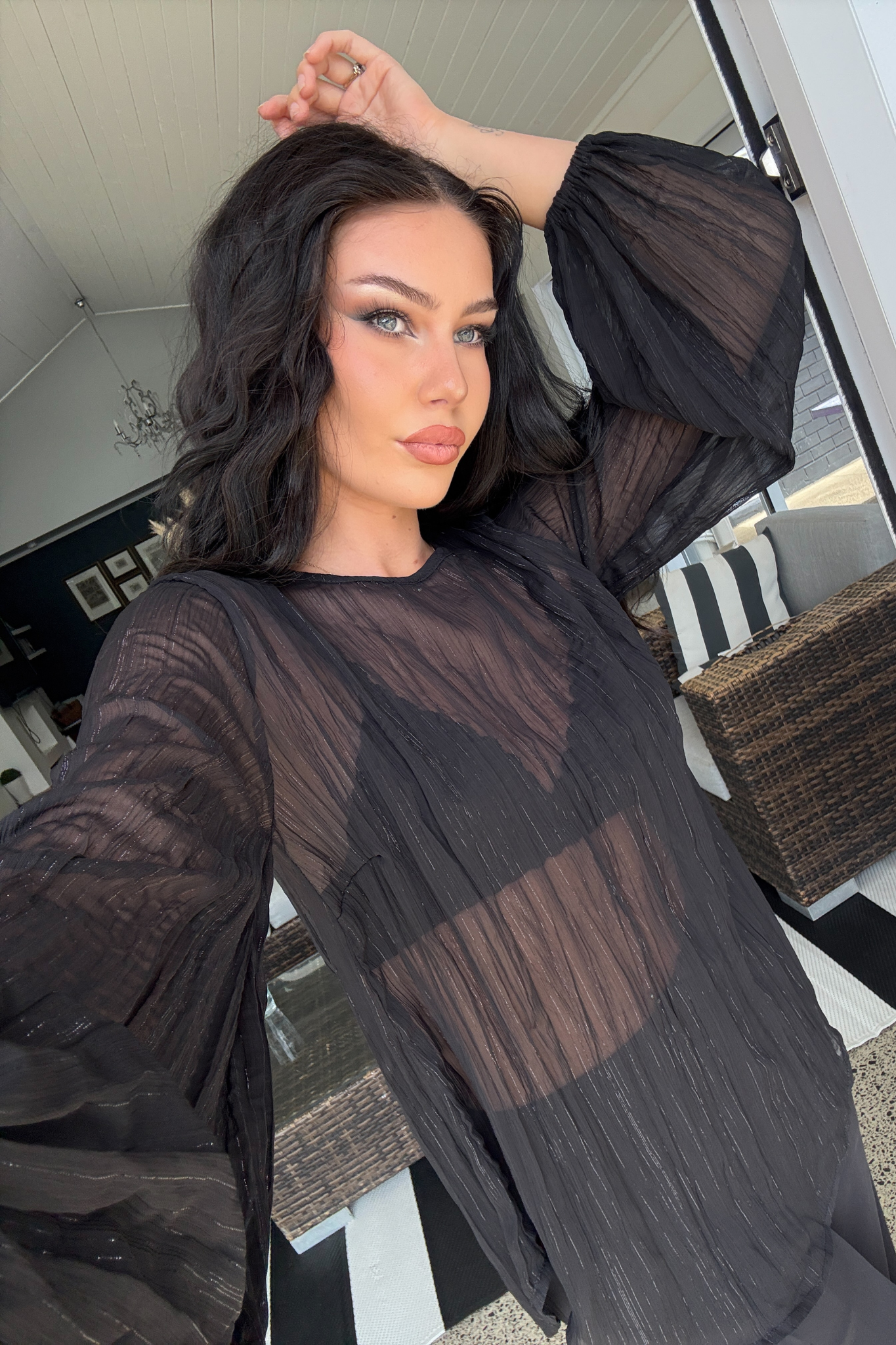 Ingrid Top - Black/Silver Lurex