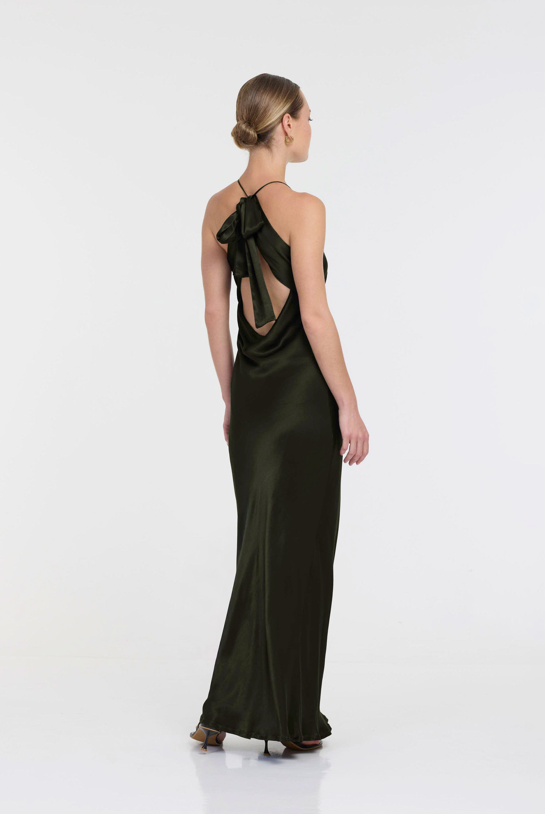Into Love Halter Maxi - Dark Olive