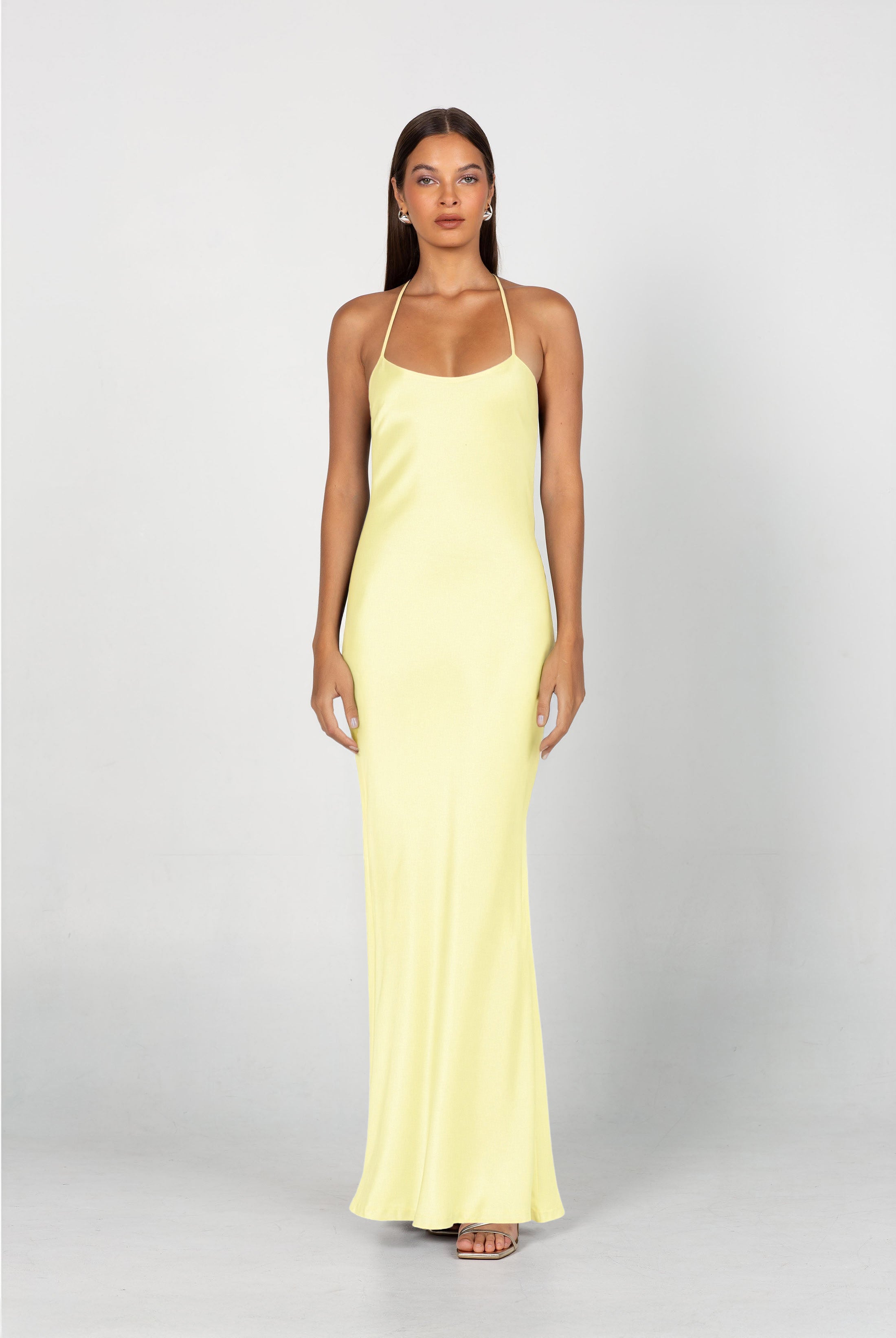 Into Love Halter Maxi - Lemon