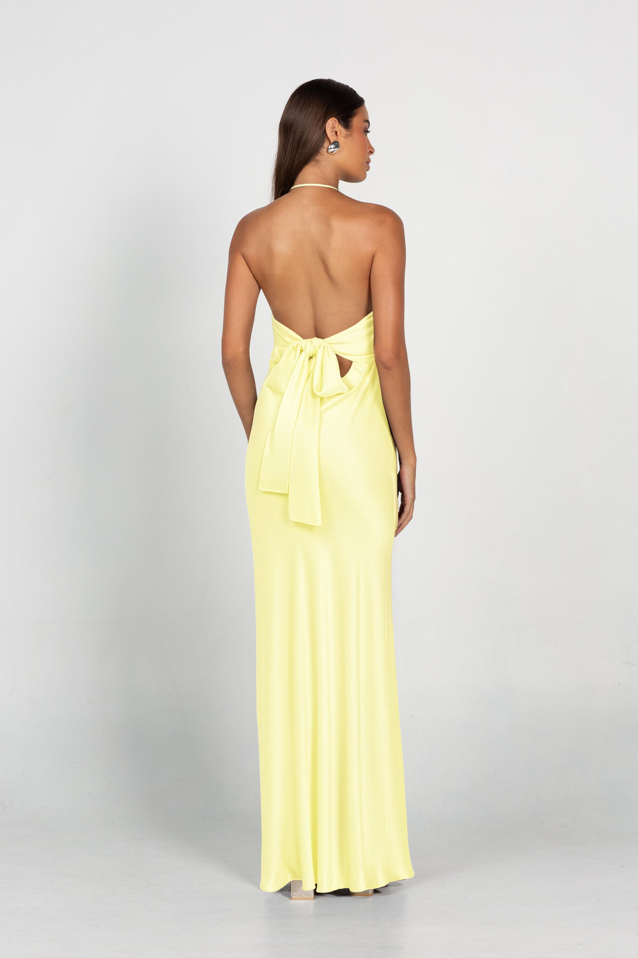 Into Love Halter Maxi - Lemon