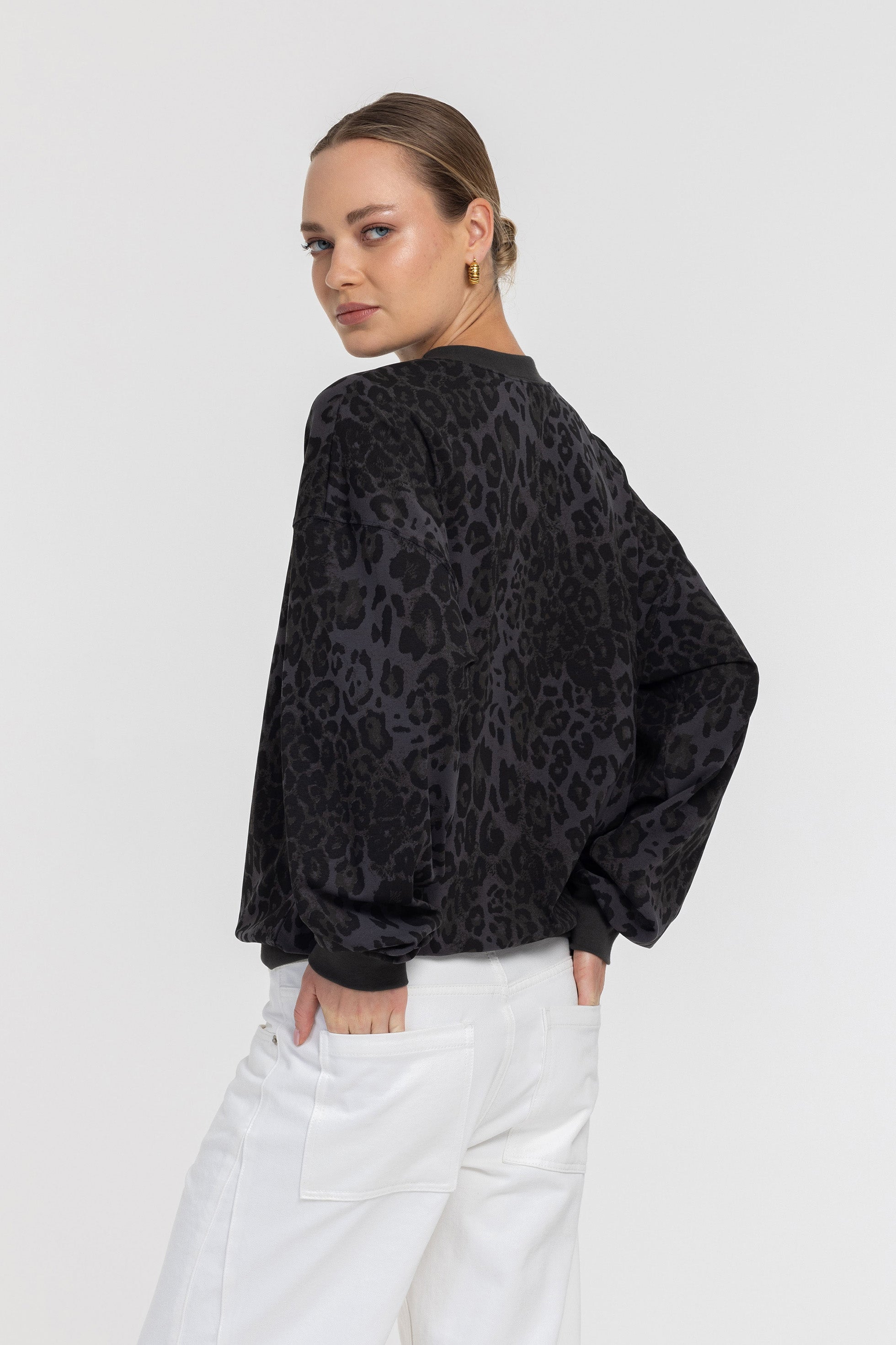 Into You Sweater - Leopard Grey