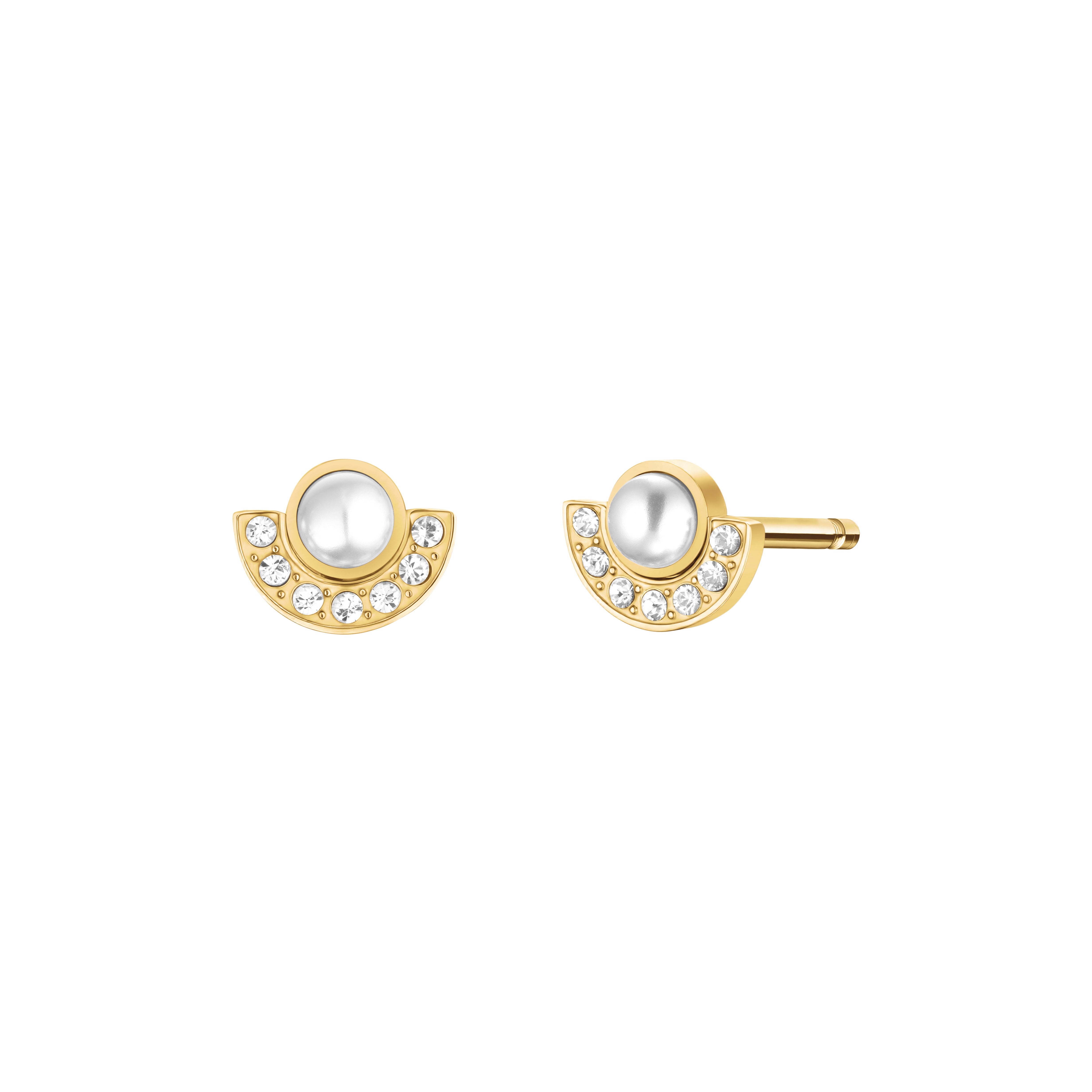 Rosefield - Modern Pearl Circle Studs - Gold