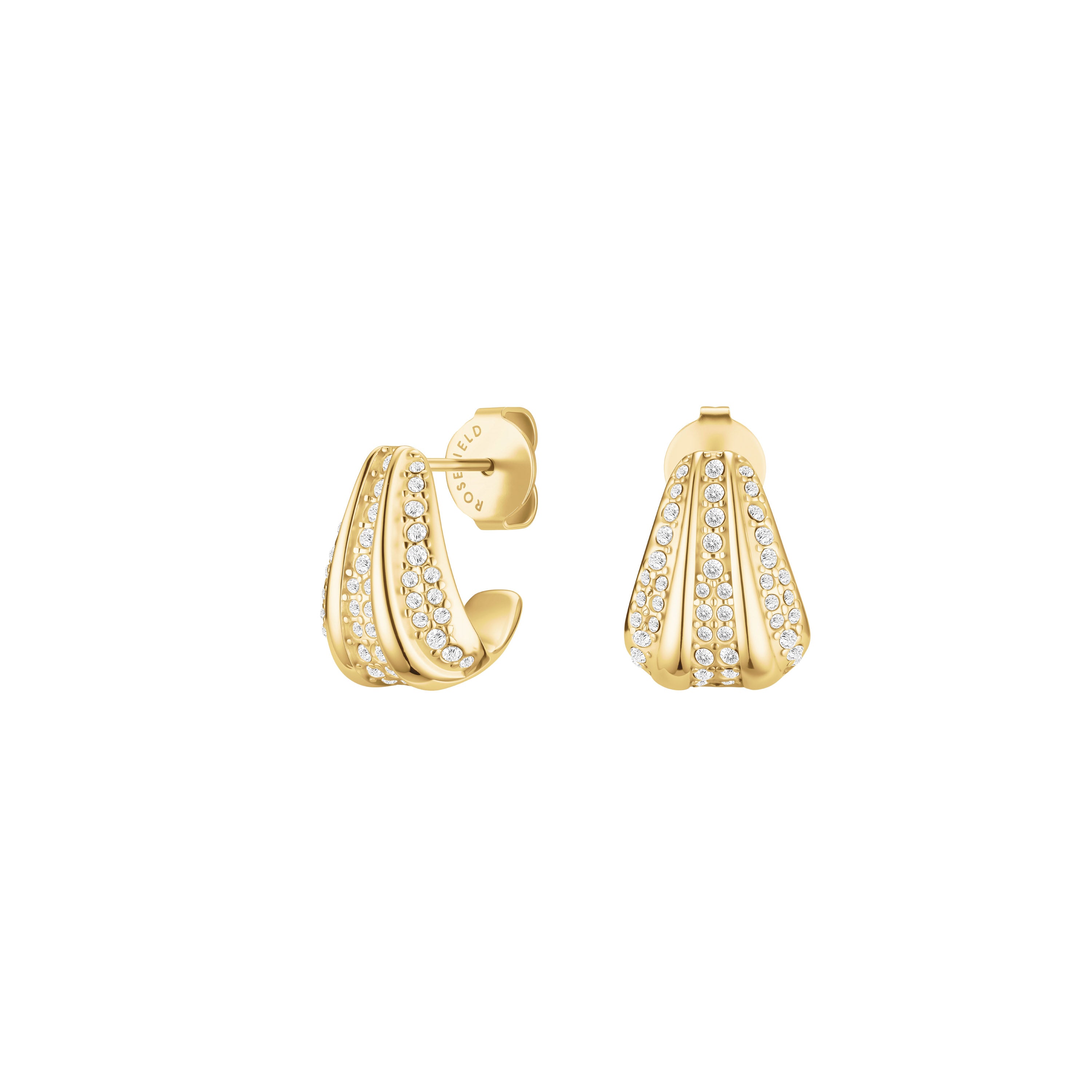 Rosefield – Pave Striped Studs – Gold