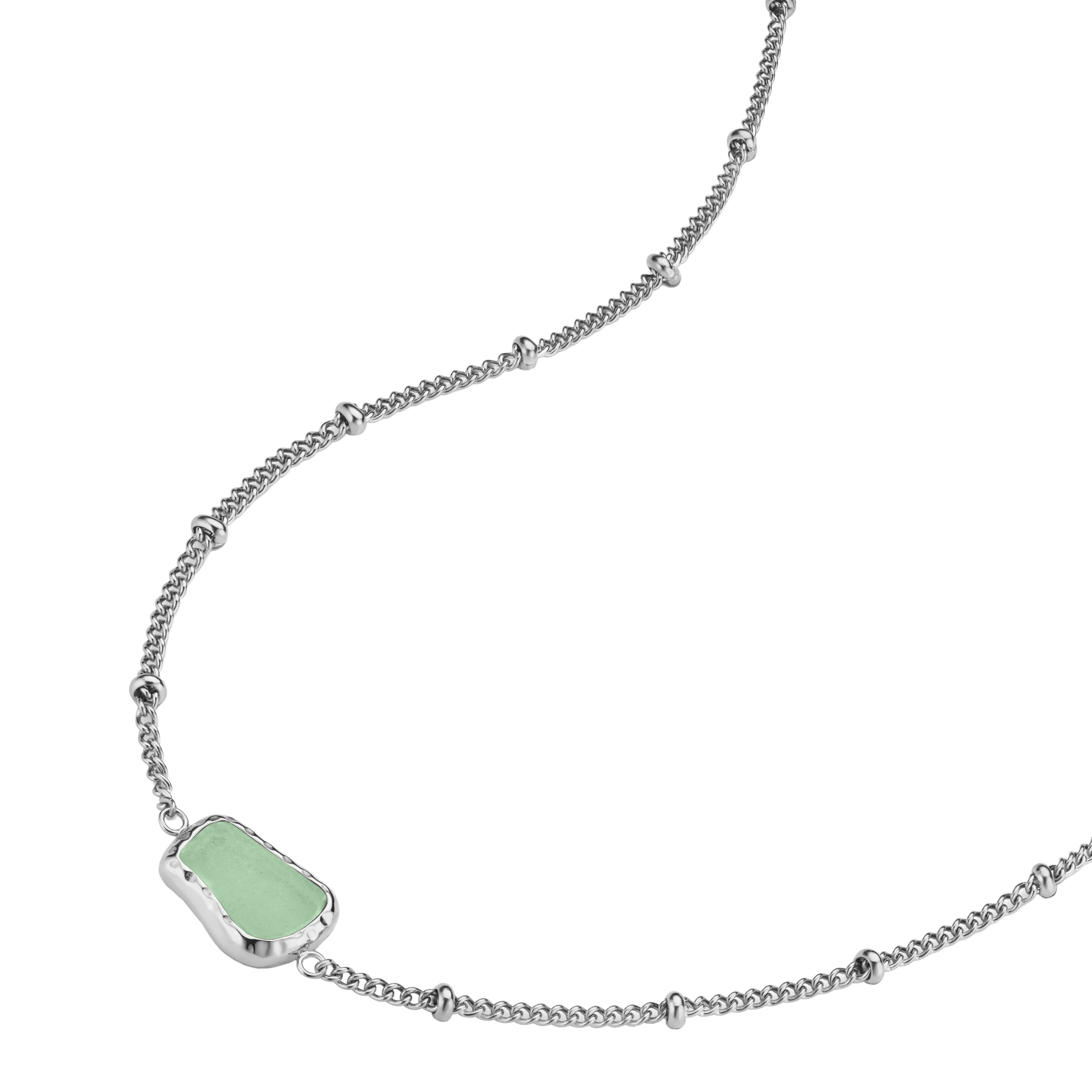BLAK - Rosefield Gemstone Necklace - Jade/Silver