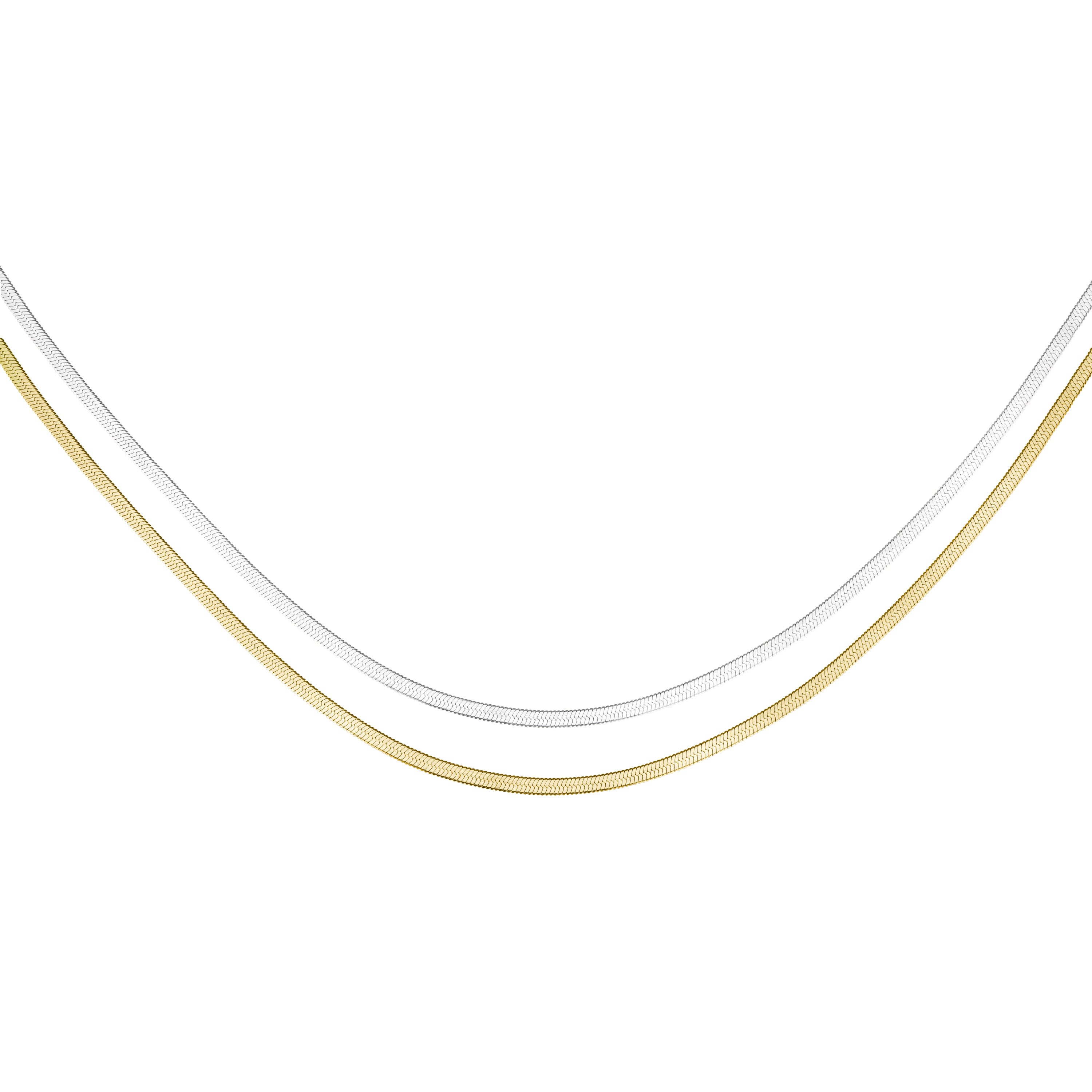 Rosefield - Duotone Snake Necklace - Gold/Silver