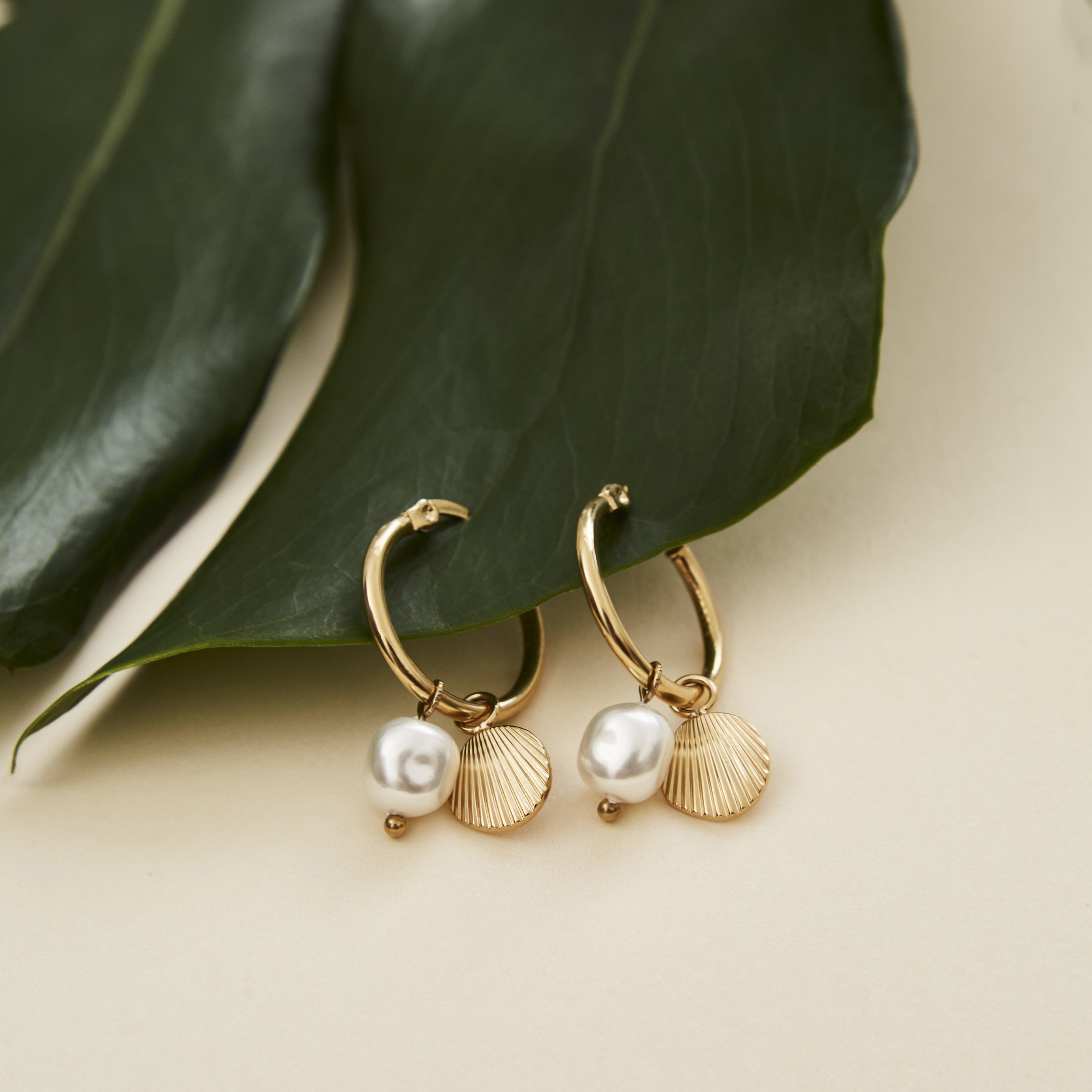 Rosefield Shell & Pearl Drop Earring - Gold