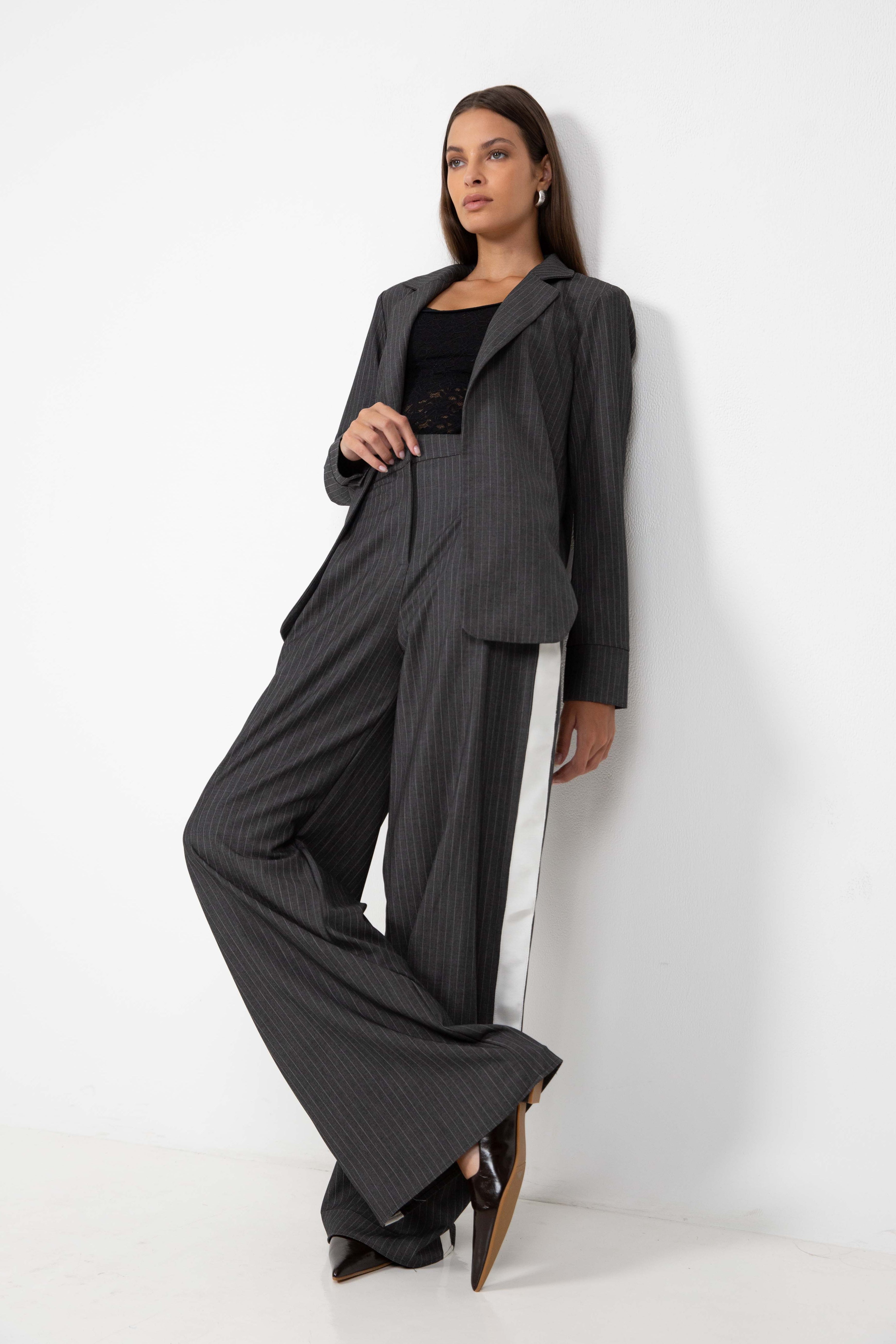 Eternity Pant - Grey Pinstripe