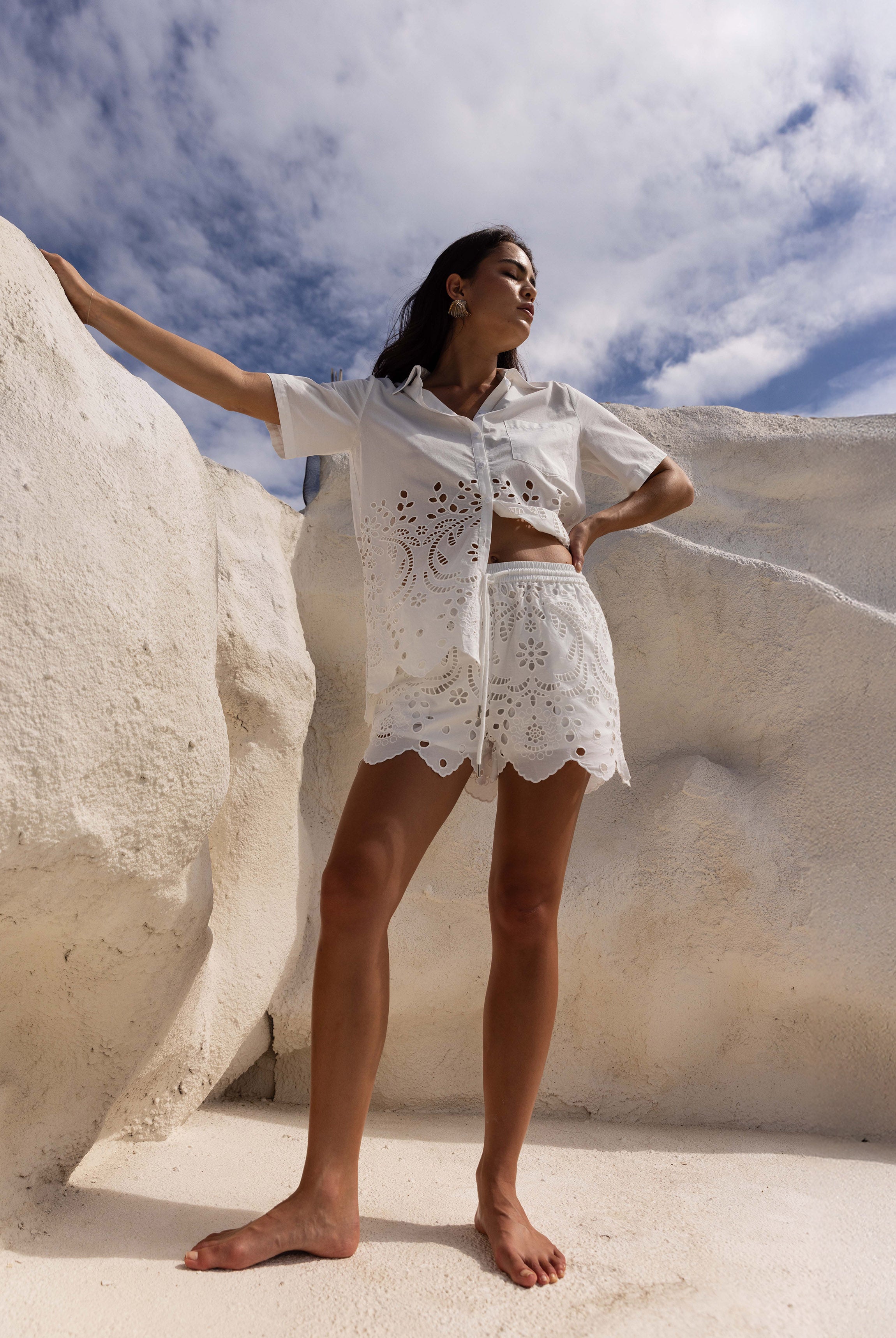 Eden Short - White Anglaise