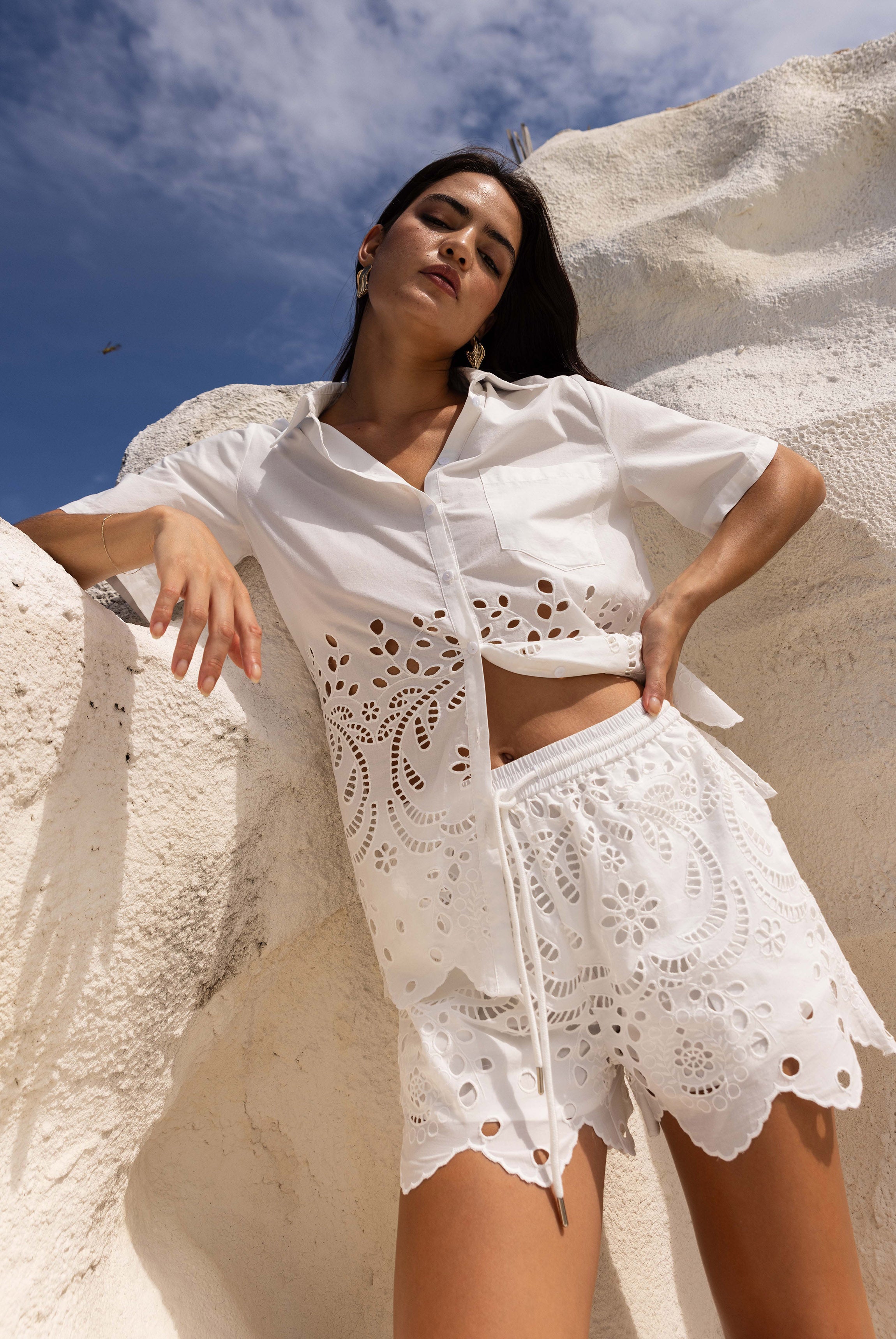 Eden Short - White Anglaise