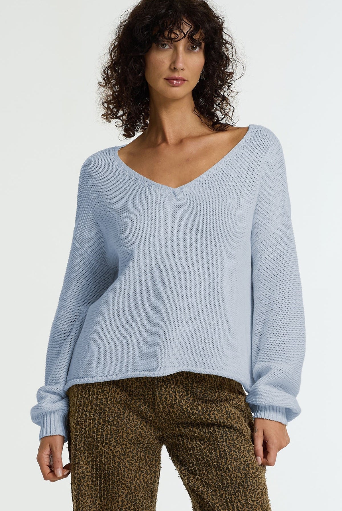 Keep Me Close Cotton Yarn Sweater | Becky Blue | PRE-ORDER