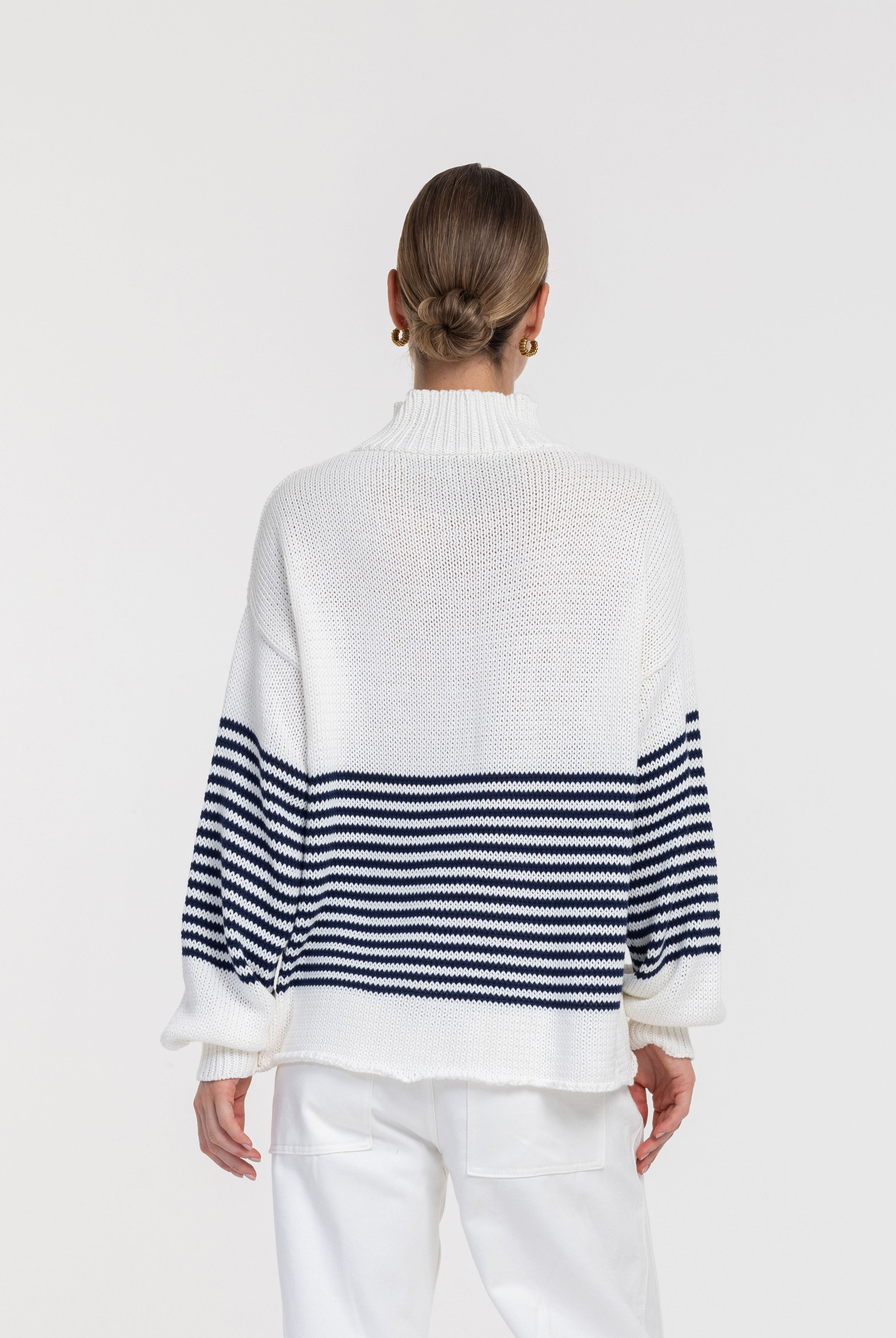 Kiki Jumper - Ivory with Navy Stripe