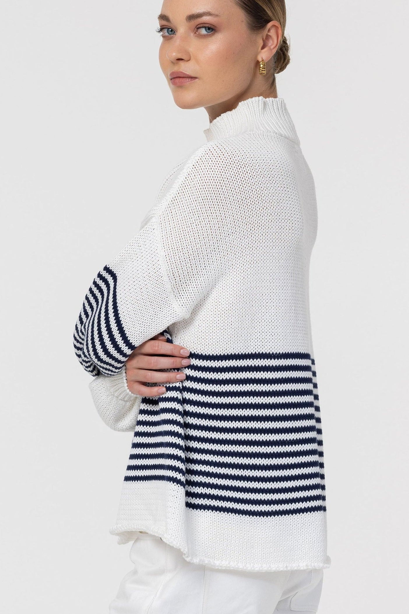 Kiki Jumper - Ivory with Navy Stripe