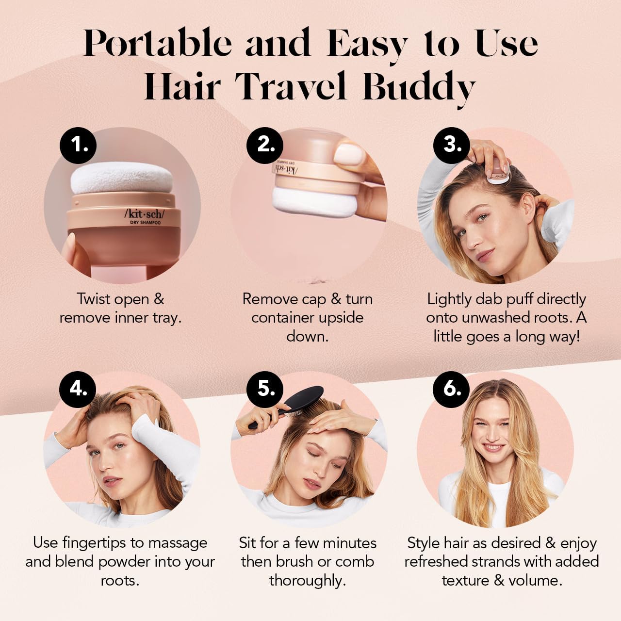 Kitsch Dry Shampoo - how to use instructions