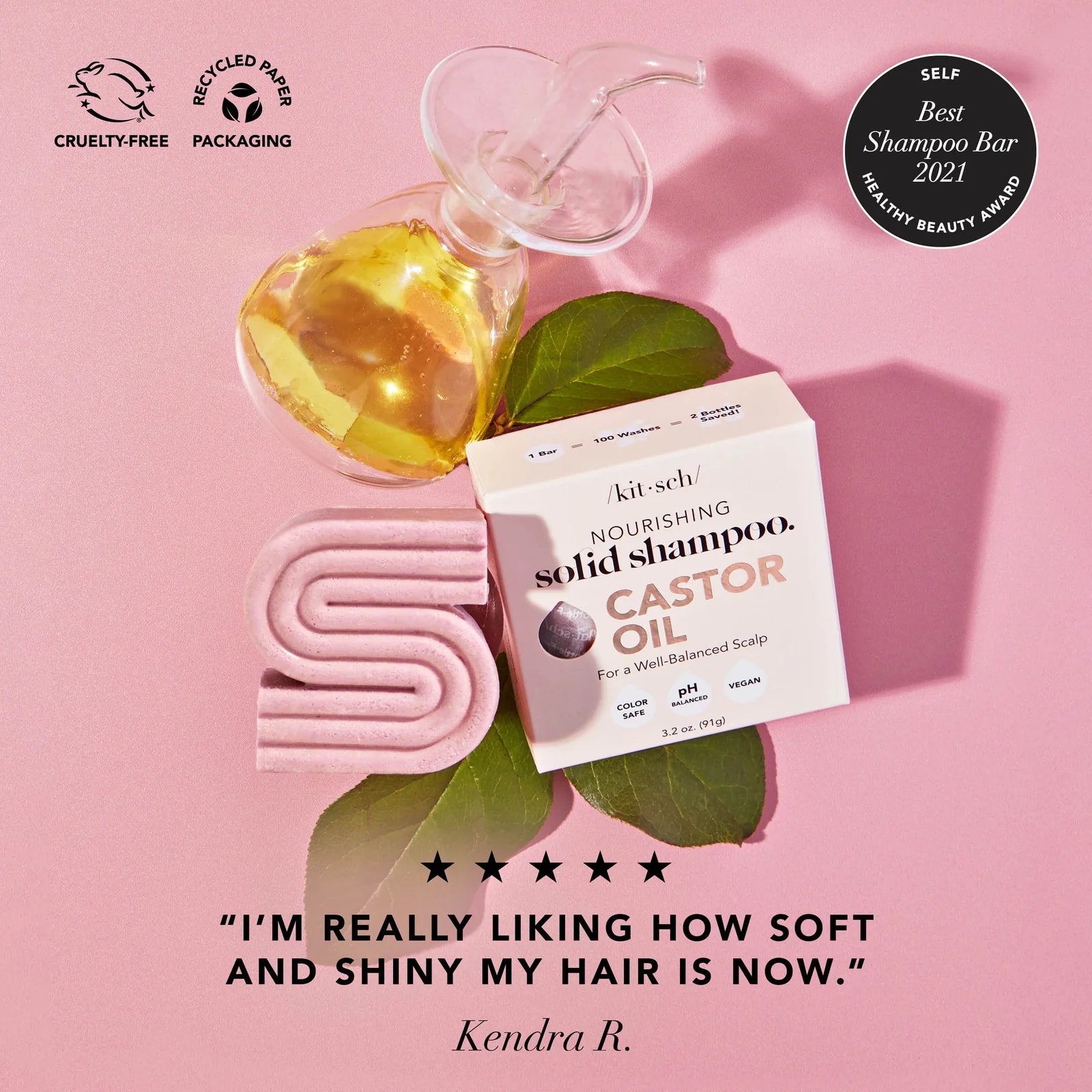 Kitsch Caster Oil Shampoo Bar - Nourishing