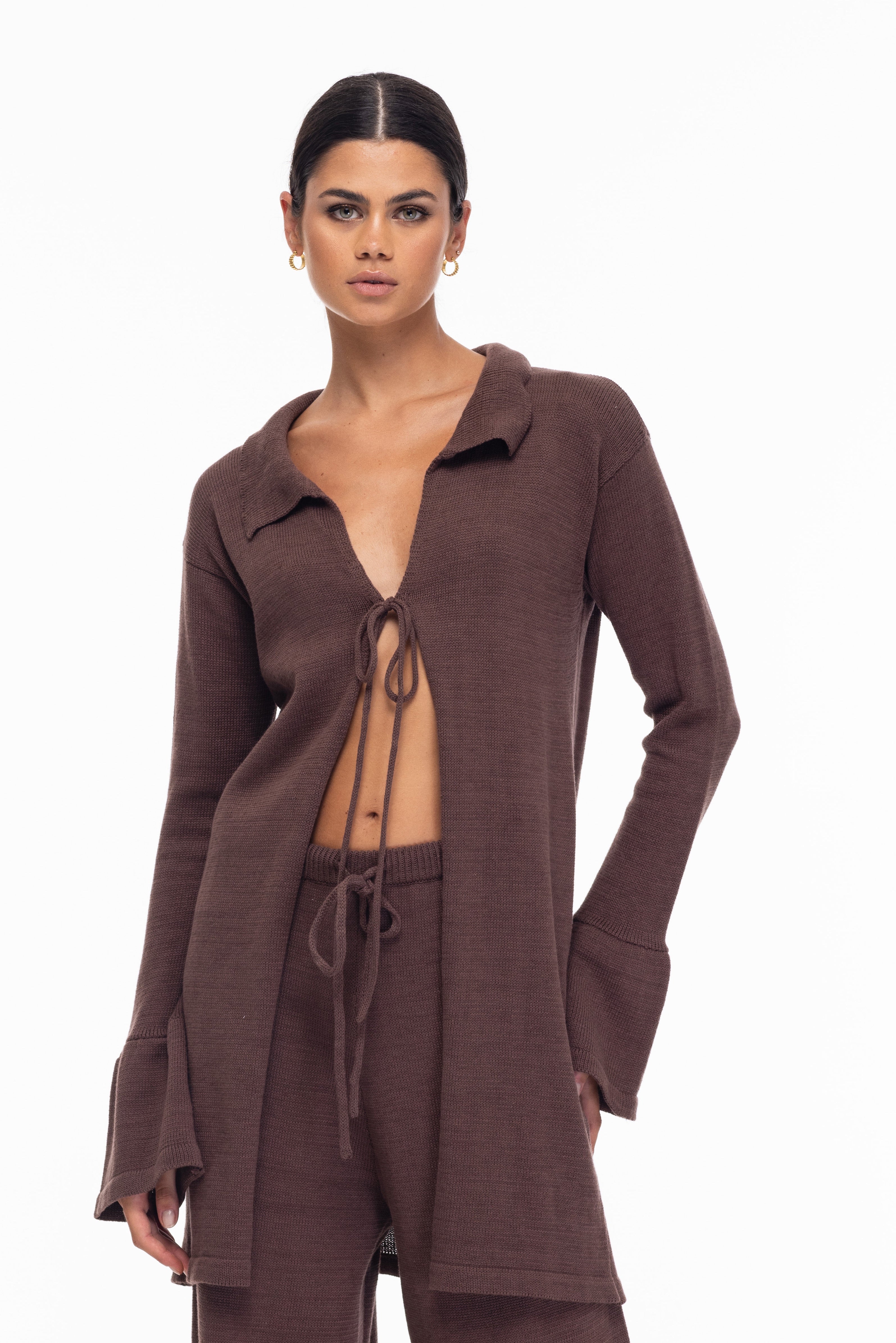 Knit Alma Blazer - Chocolate