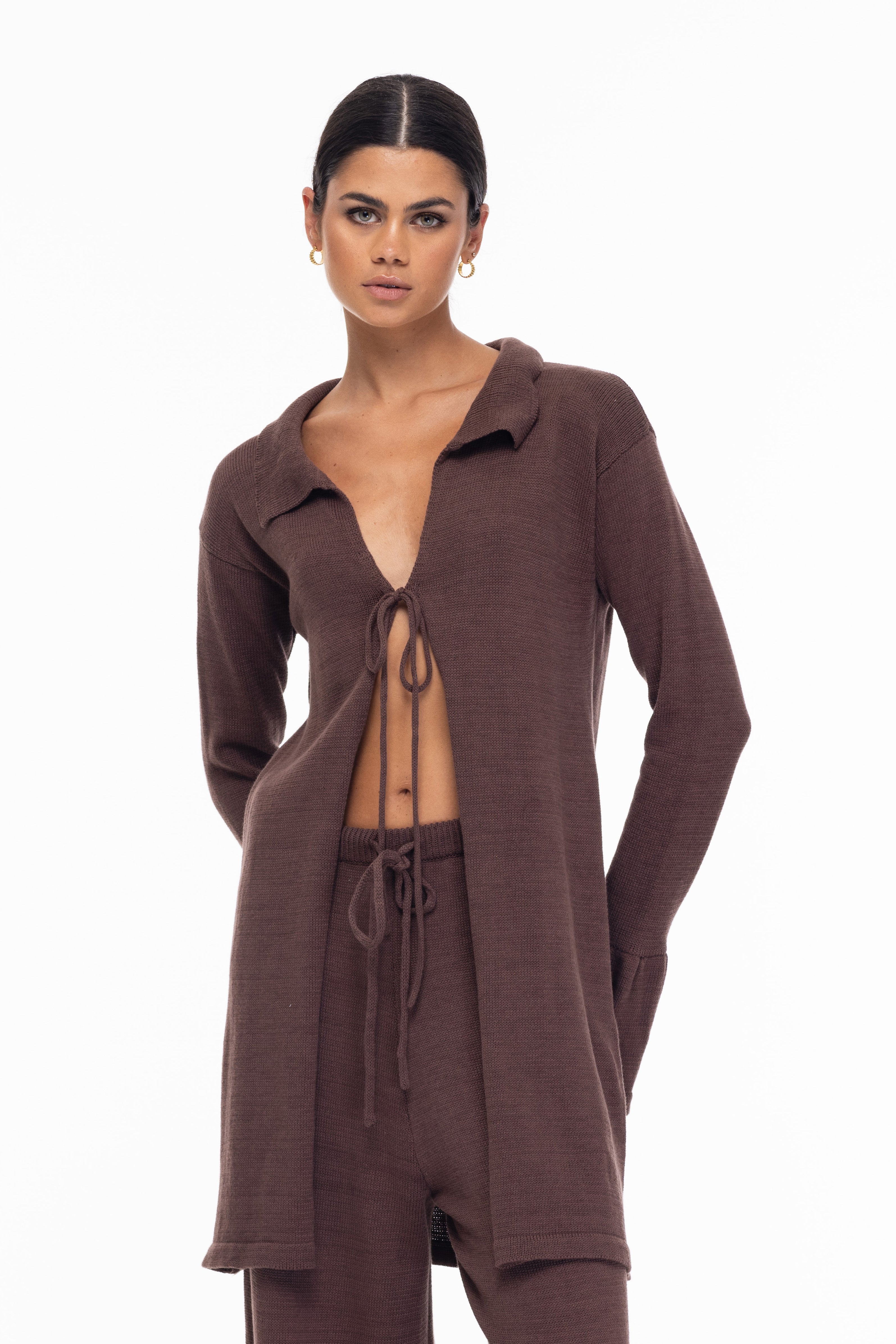 Knit Alma Blazer - Chocolate