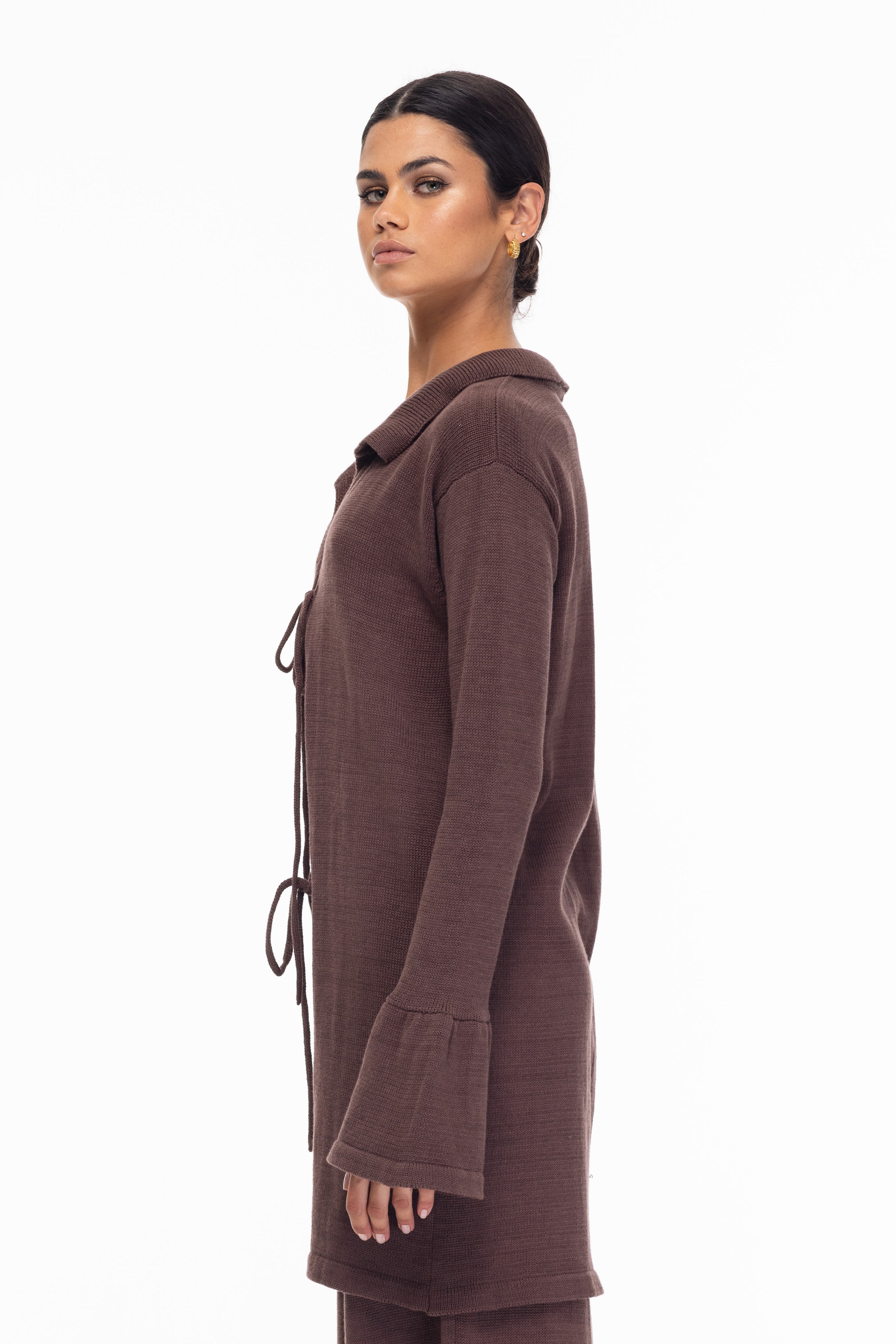 Knit Alma Blazer - Chocolate