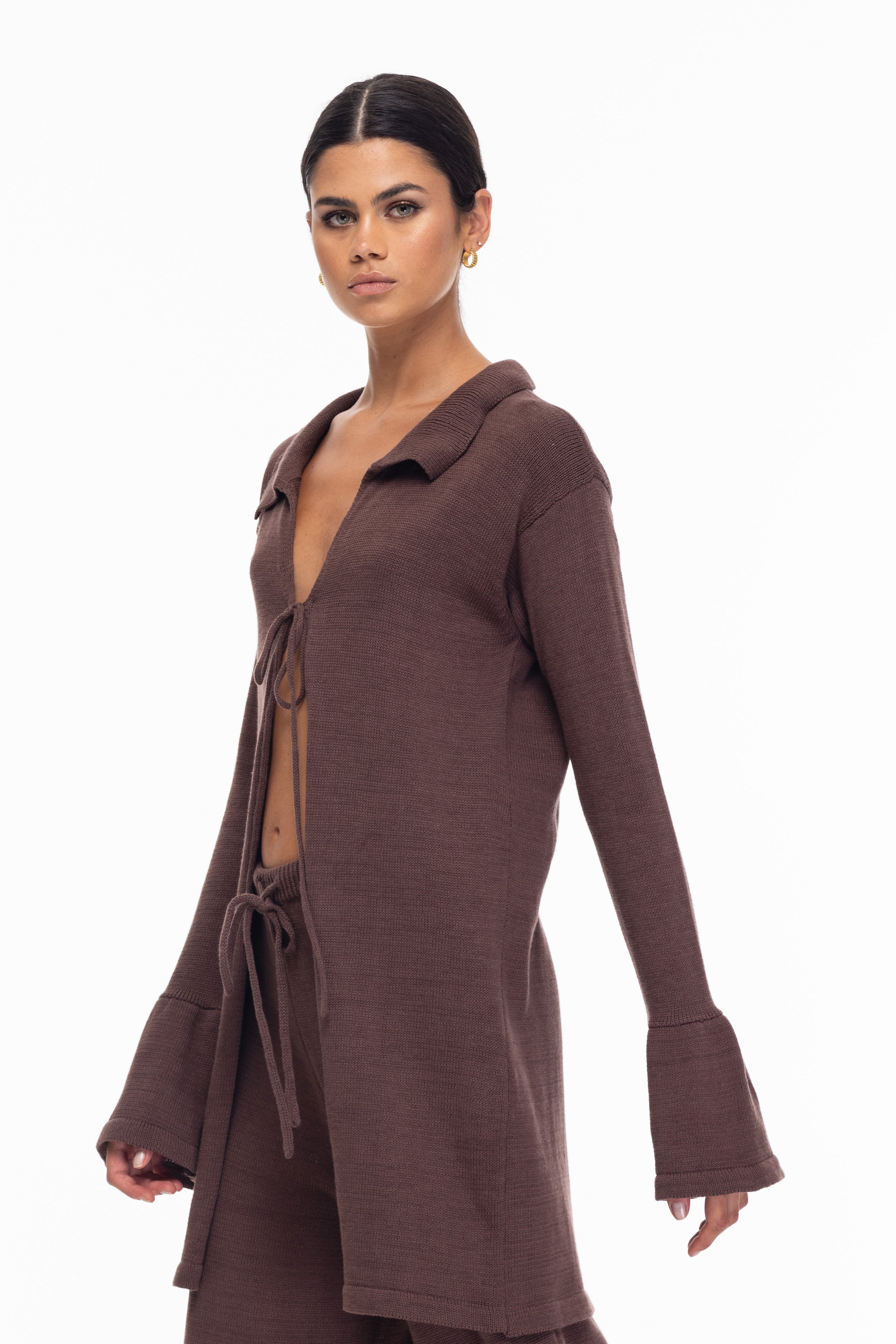 Knit Alma Blazer - Chocolate