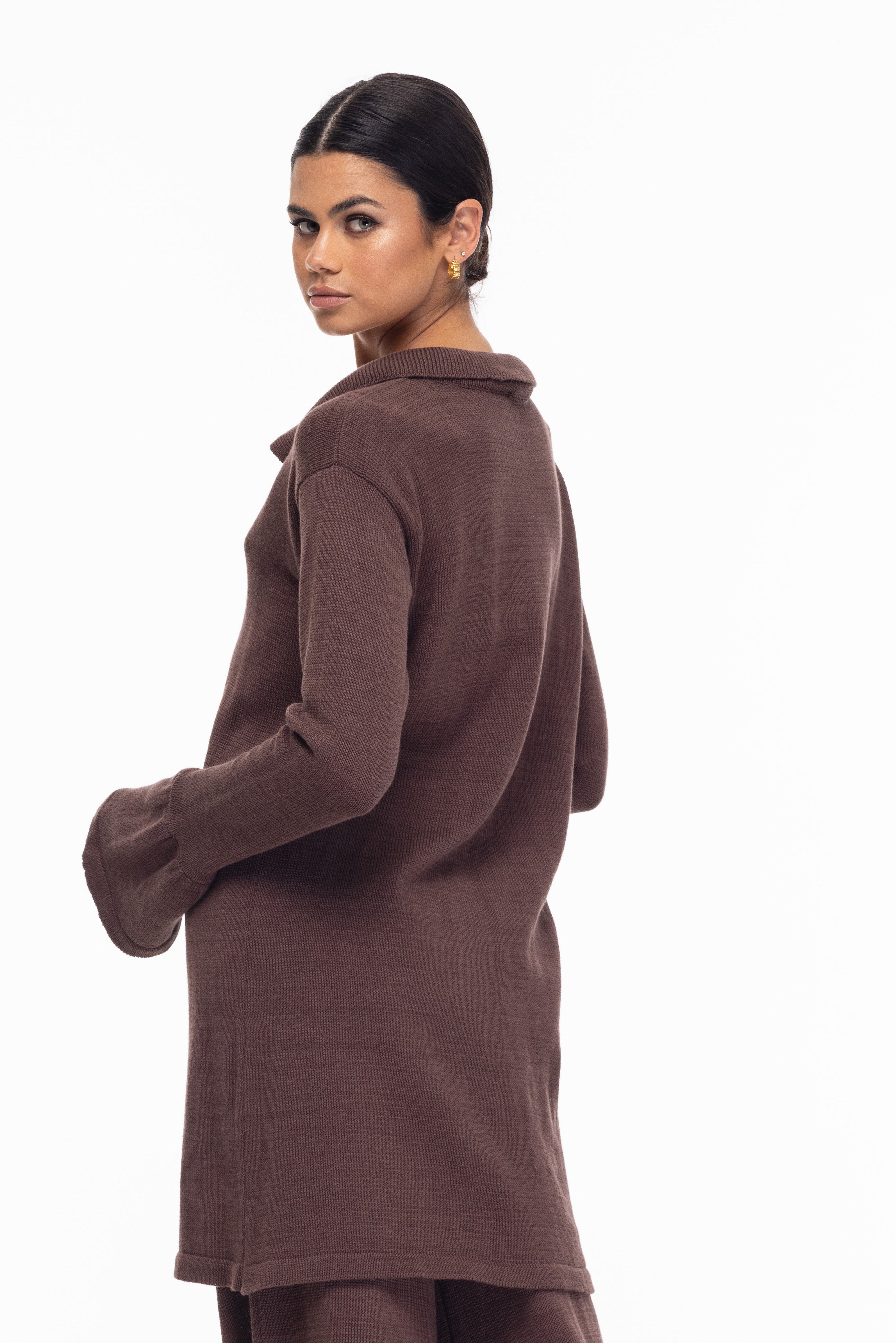 Knit Alma Blazer - Chocolate