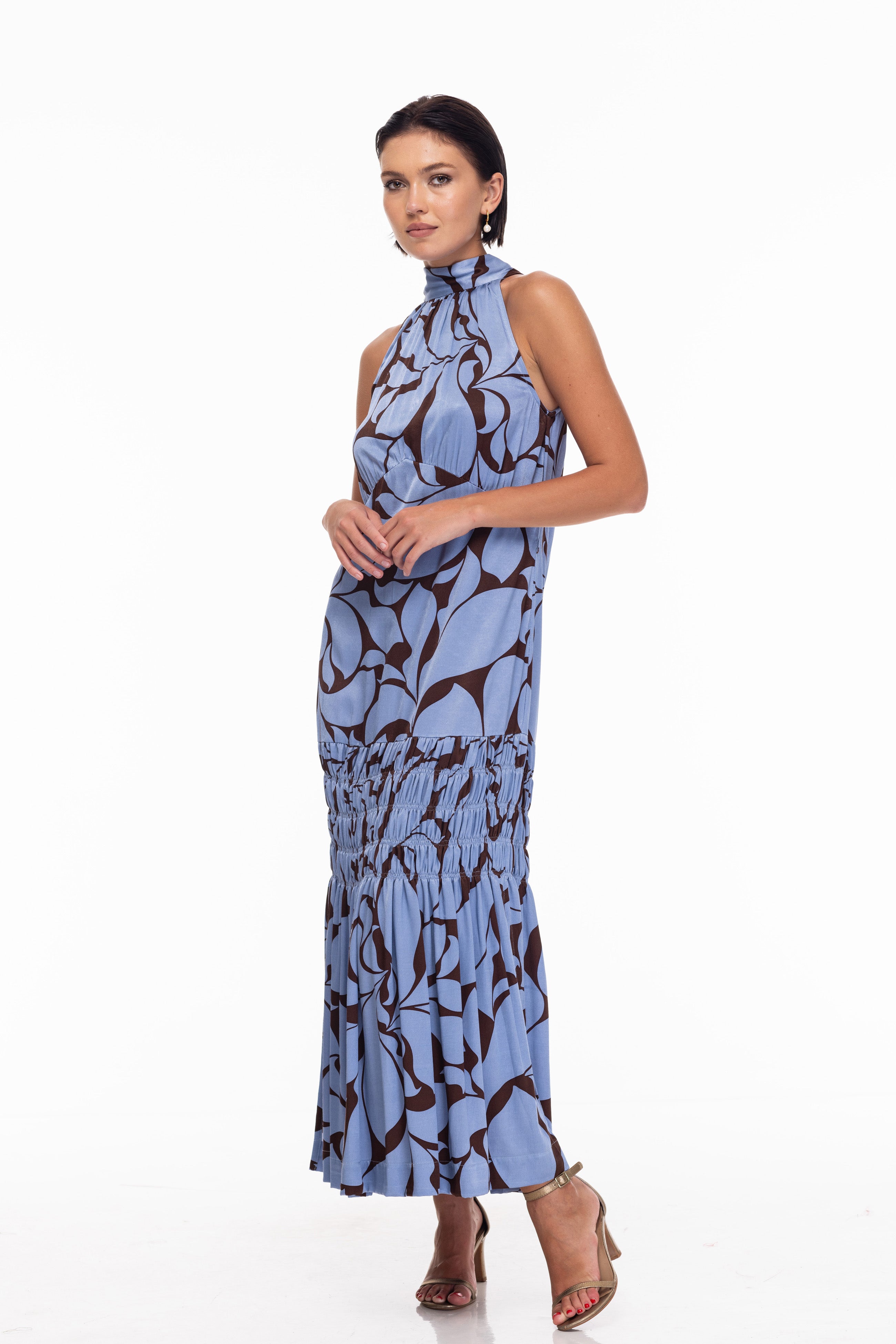 S25/50715 Lady Love Dress - Coco/Blue Floral print