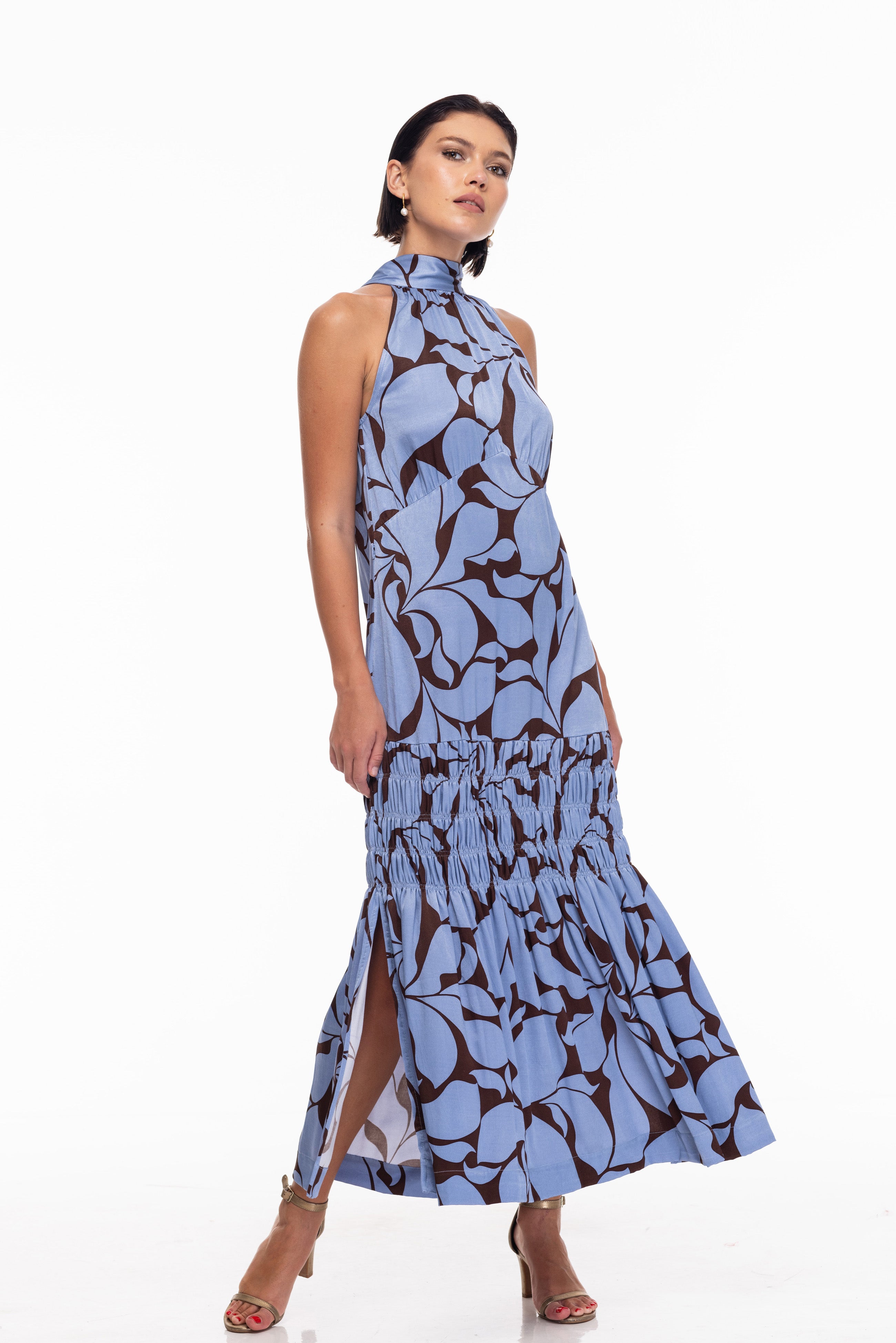 S25/50715 Lady Love Dress - Coco/Blue Floral print